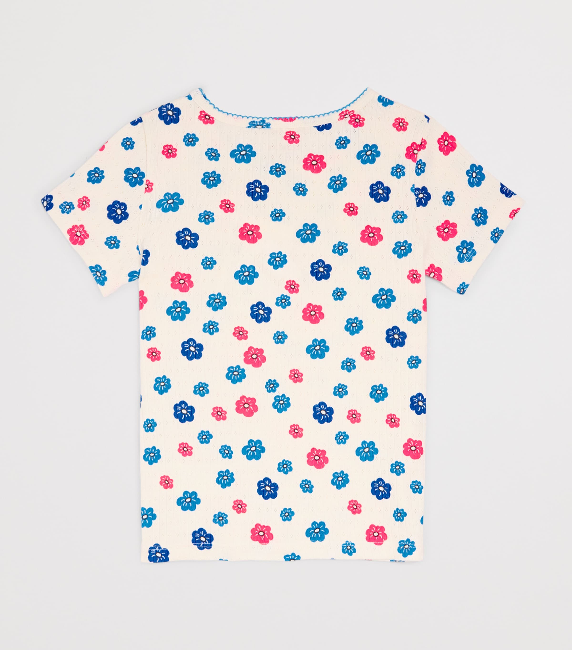 Mini Rodini Pointelle Jersey Floral T-Shirt (3-11 Years) Image 2
