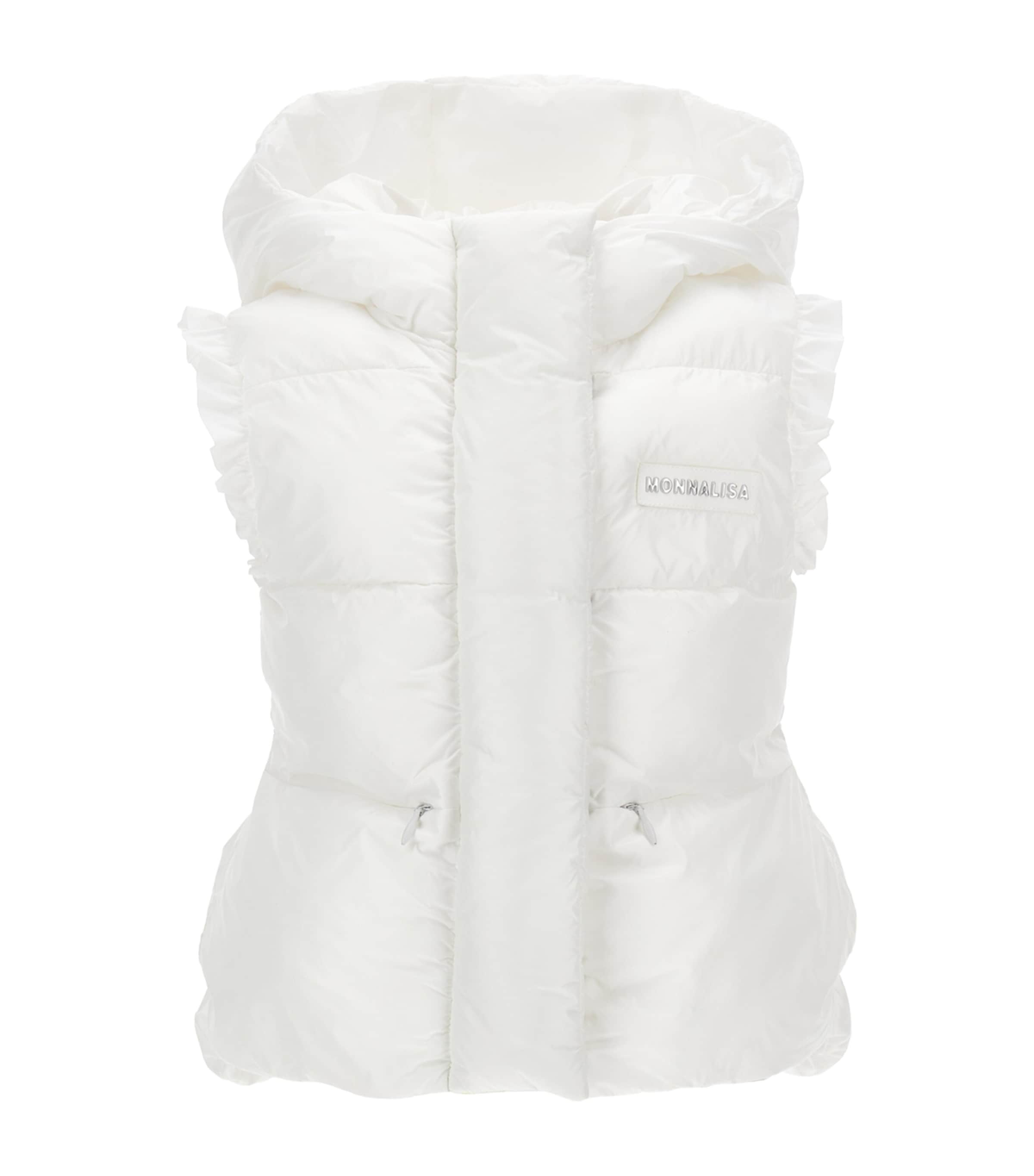 Monnalisa Leichte Wattierte Weste Mit Kapuze In White