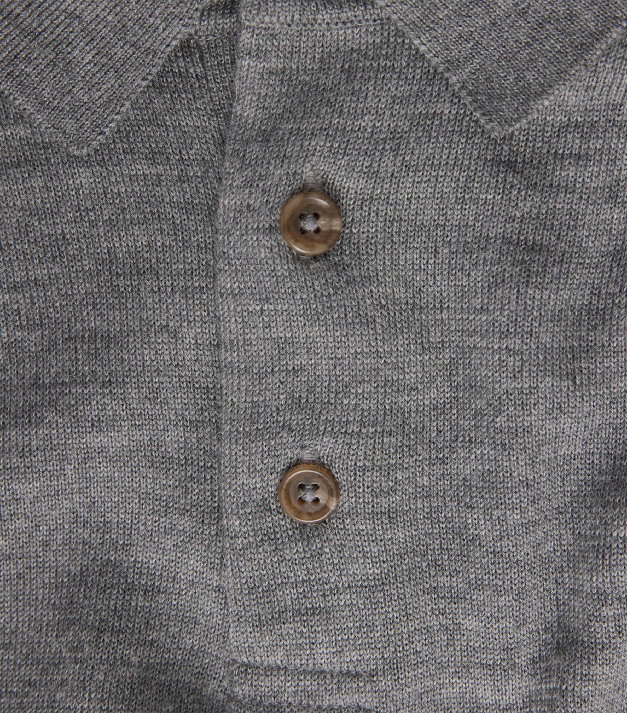 Polo Ralph Lauren Mens Merino Wool Polo Pony Long-Sleeve Polo Shirt Fawn Grey Heather Image 6