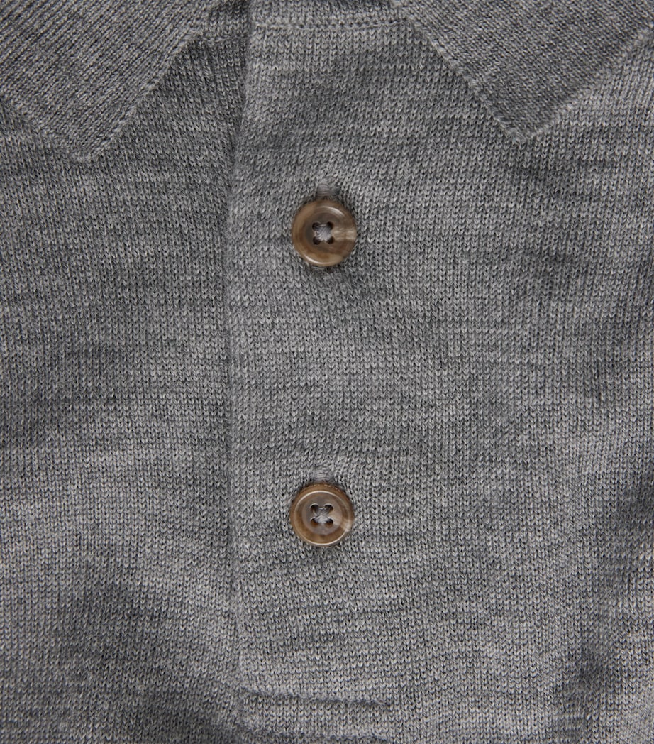 Polo Ralph Lauren Mens Merino Wool Polo Pony Long-Sleeve Polo Shirt Fawn Grey Heather Image 6