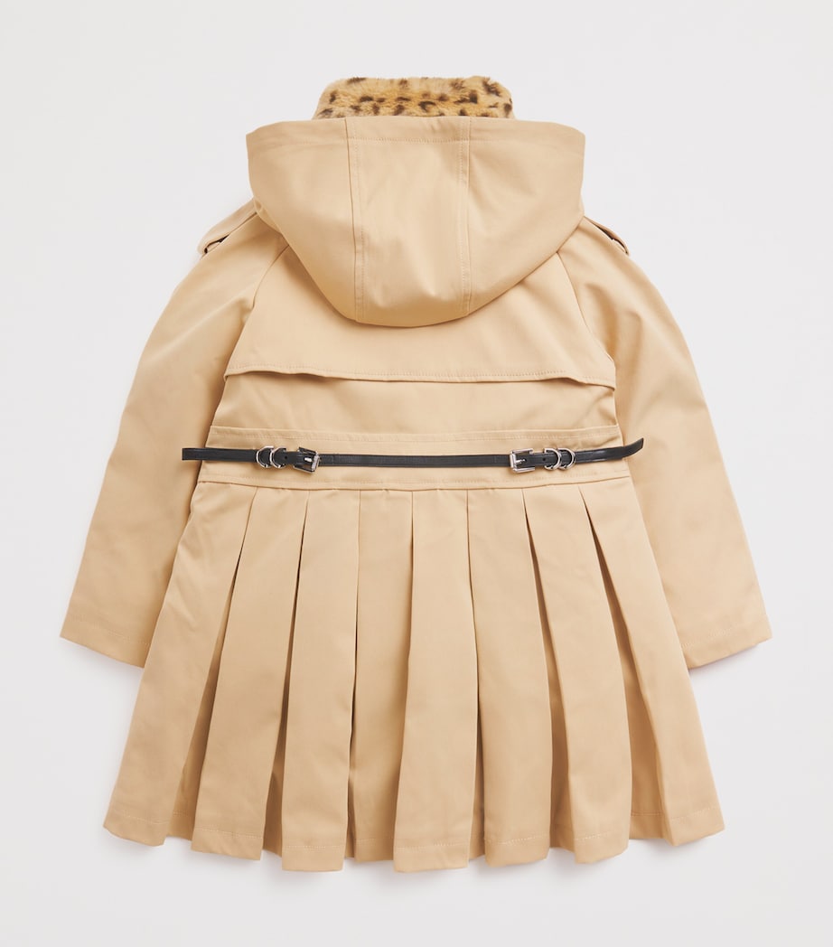 Faux Fur-Collar Trench Coat (5-12 Years) SAND Image 2