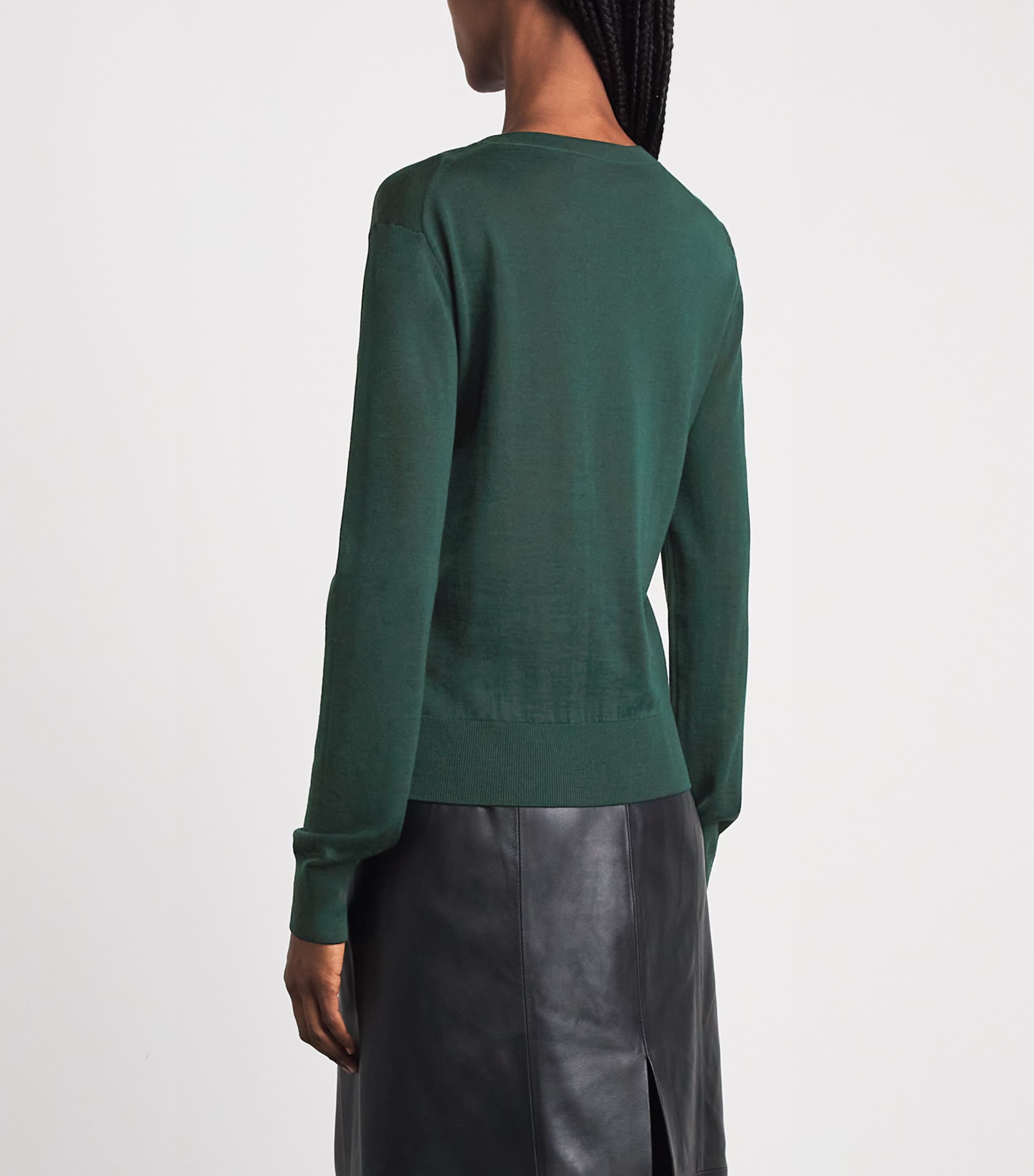 FFORME Womens Merino Wool Mitchell Sweater Evergreen Image 5