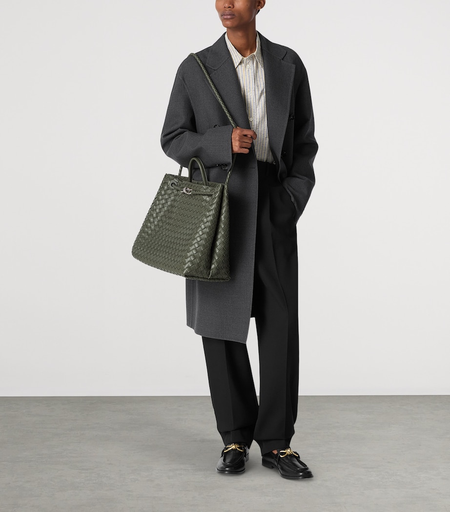 Large Intrecciato Leather Andiamo Top-Handle Bag 3297 Image 2