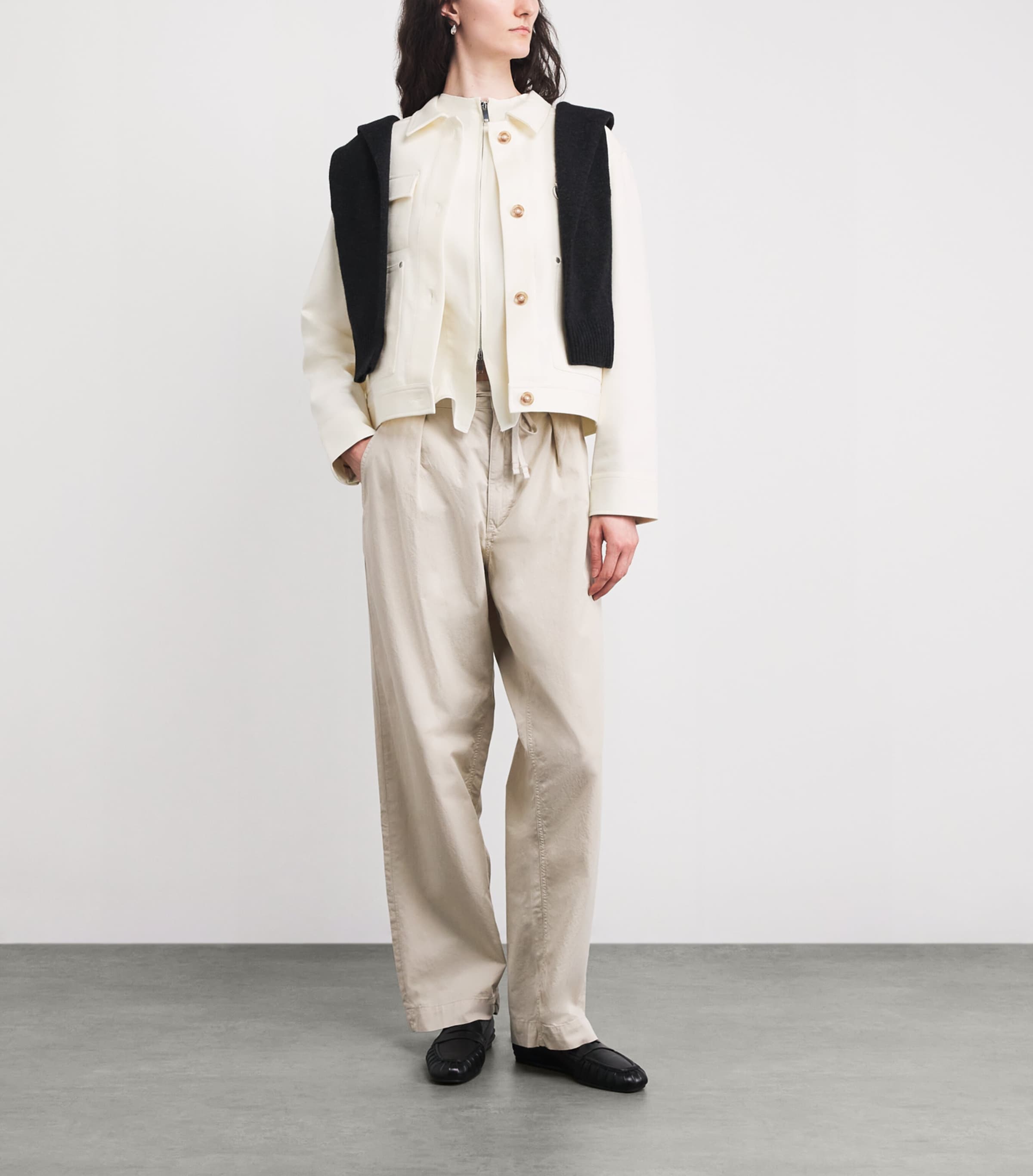 Stretch Cotton-Blend Kirby Overshirt ECRU Image 2