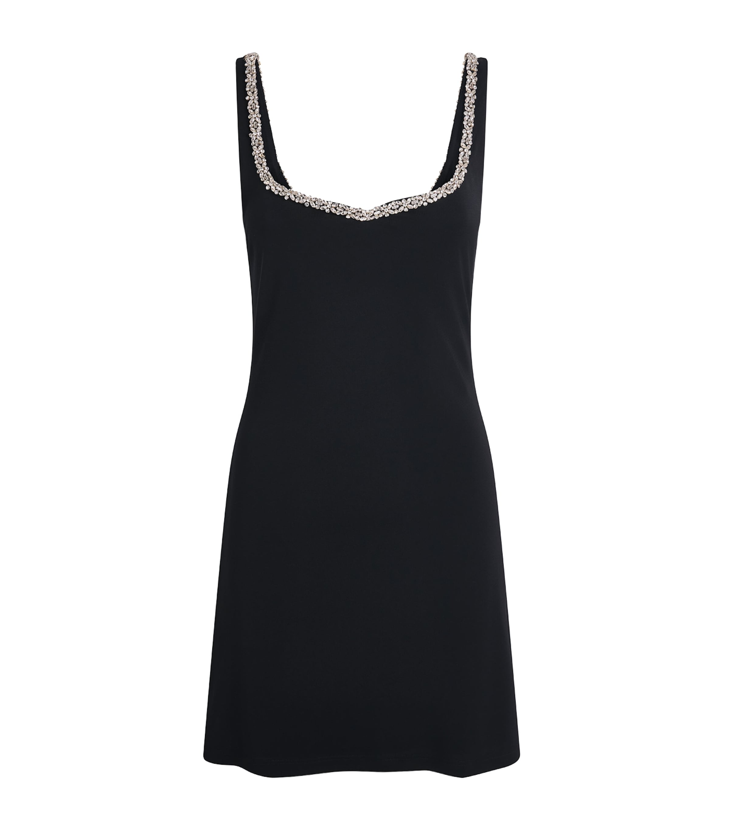Alice+Olivia Womens Crystal-Embellished Eve Mini Dress Black Image 1