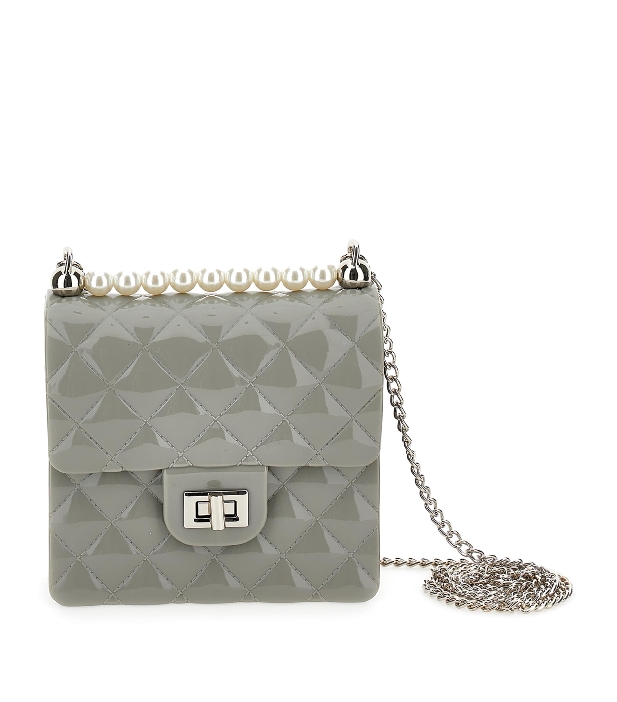 Shop Monnalisa Quilted Shoulder Bag In Grey