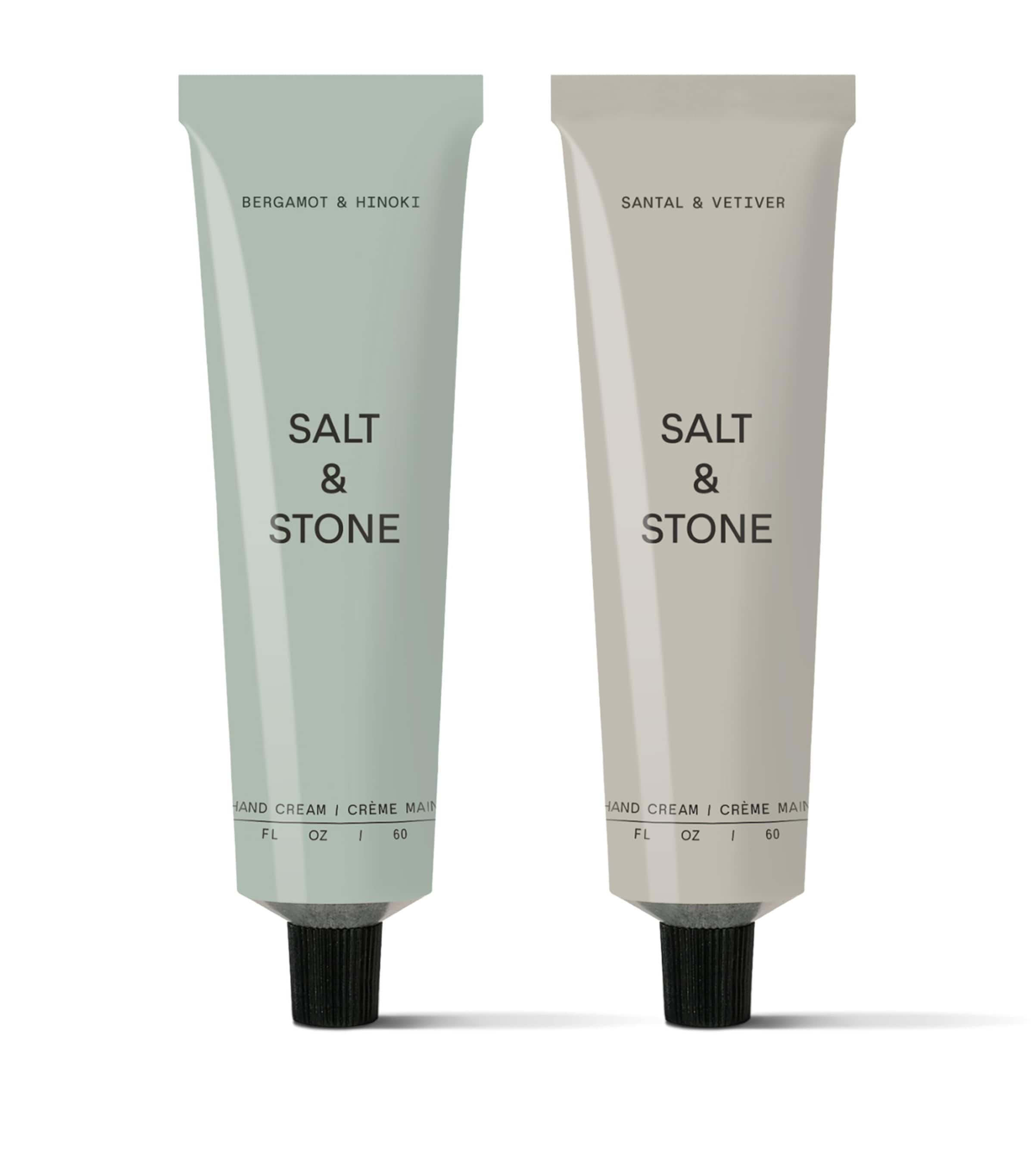 Salt & Stone Santal & Vetiver Hand Cream & Bergamot & Hinoki Hand Cream Duo In White