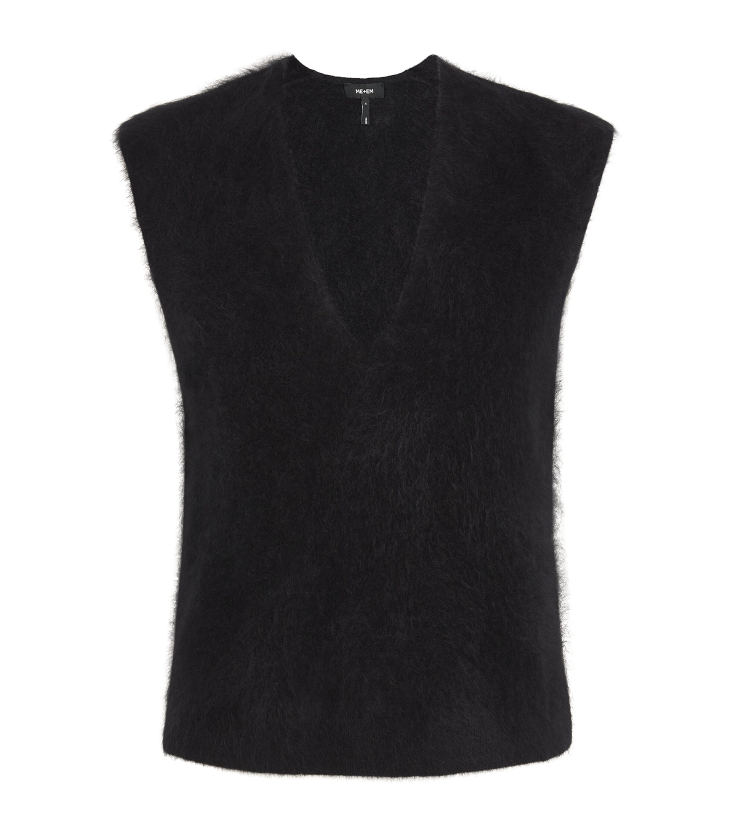 High-neck cashmere knit vest