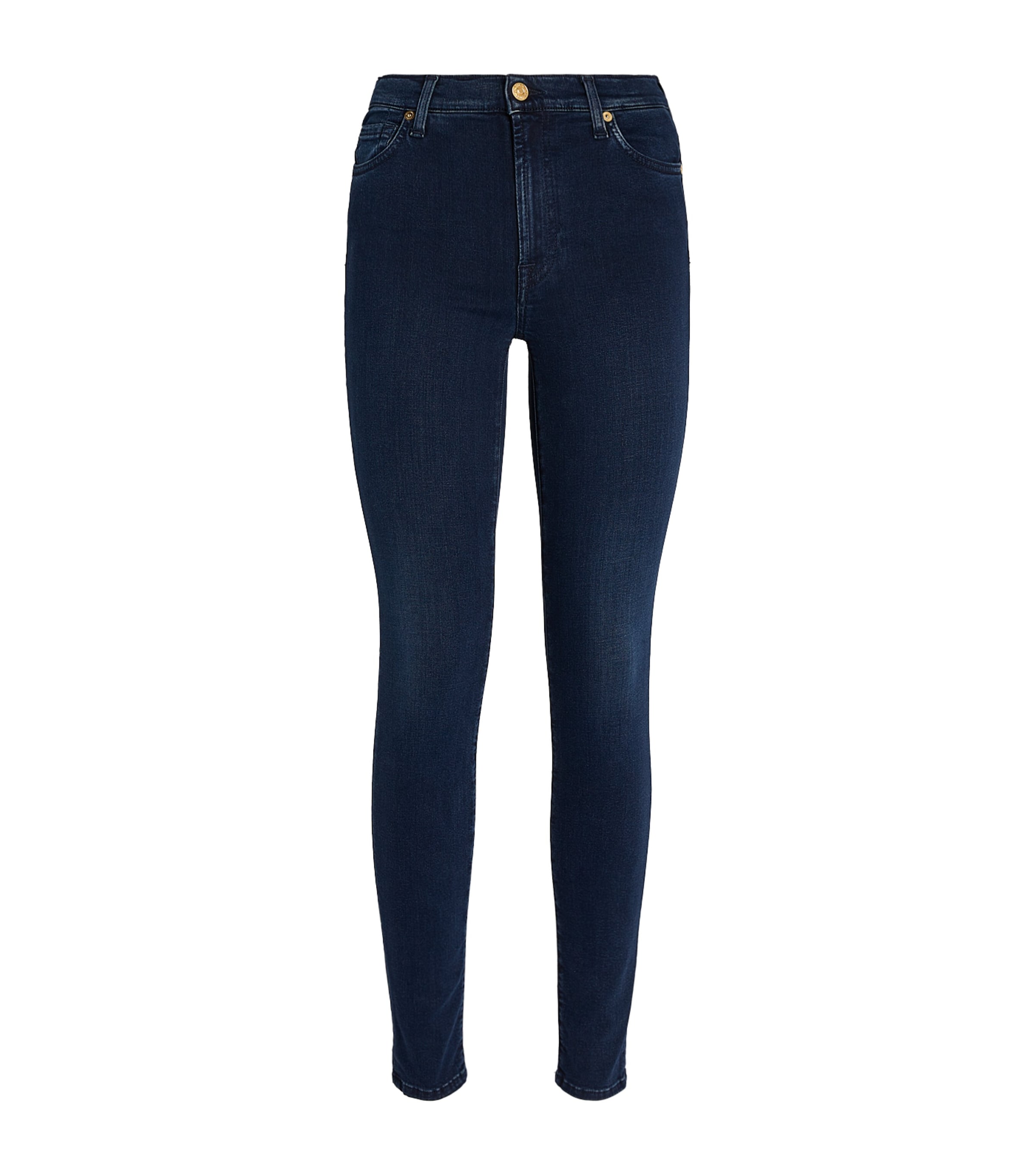 7 For All Mankind High Waist Skinny Slim Illusion Luxe Starlight In Navy