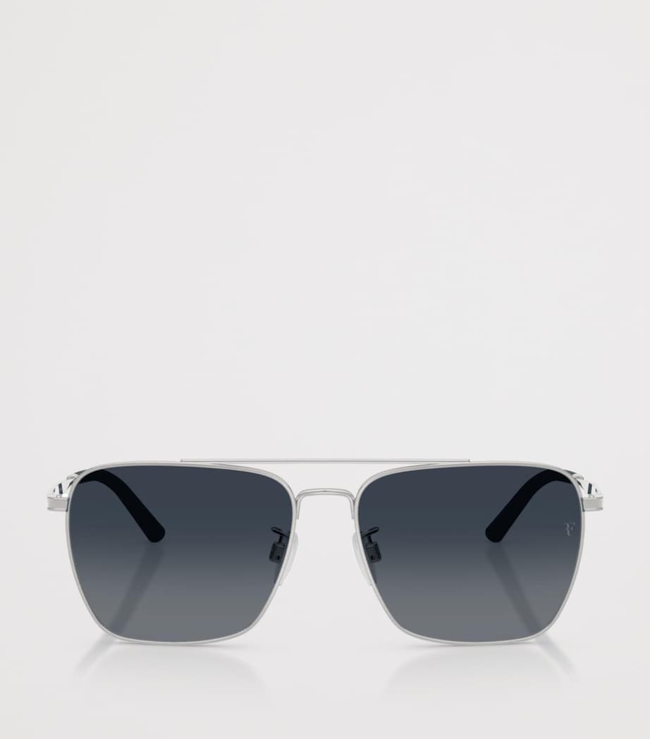 Oliver Peoples Metal R-15 Square Sunglasses Silver Image 9