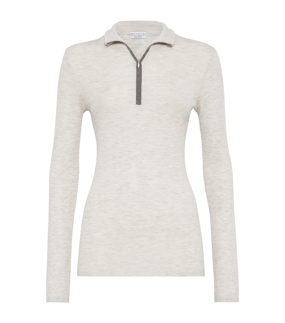 Wool-Cashmere Half-Zip Sweater C9610 Image 1