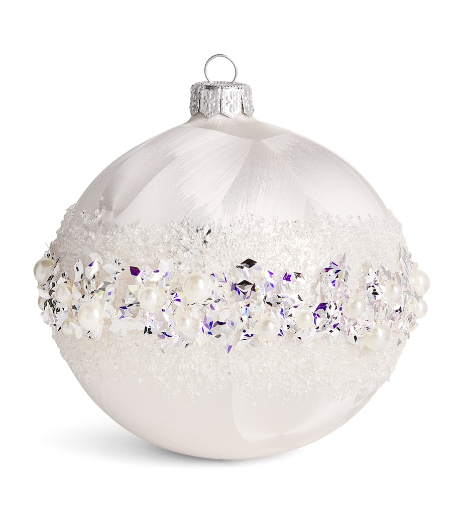 Harrods Sequin Cluster Bauble White Frost Effect Image 1