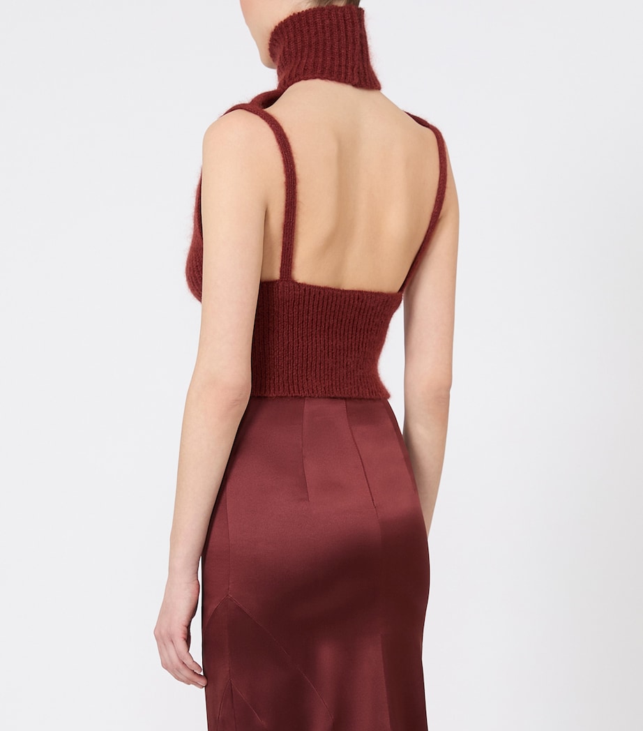 Max Mara Womens Wool-Blend Backless Tank Sweater Brown Bordeaux Image 3