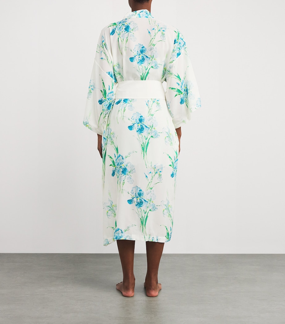 Silk Floral Amaya Samphire Robe SAMPHIRE Image 3