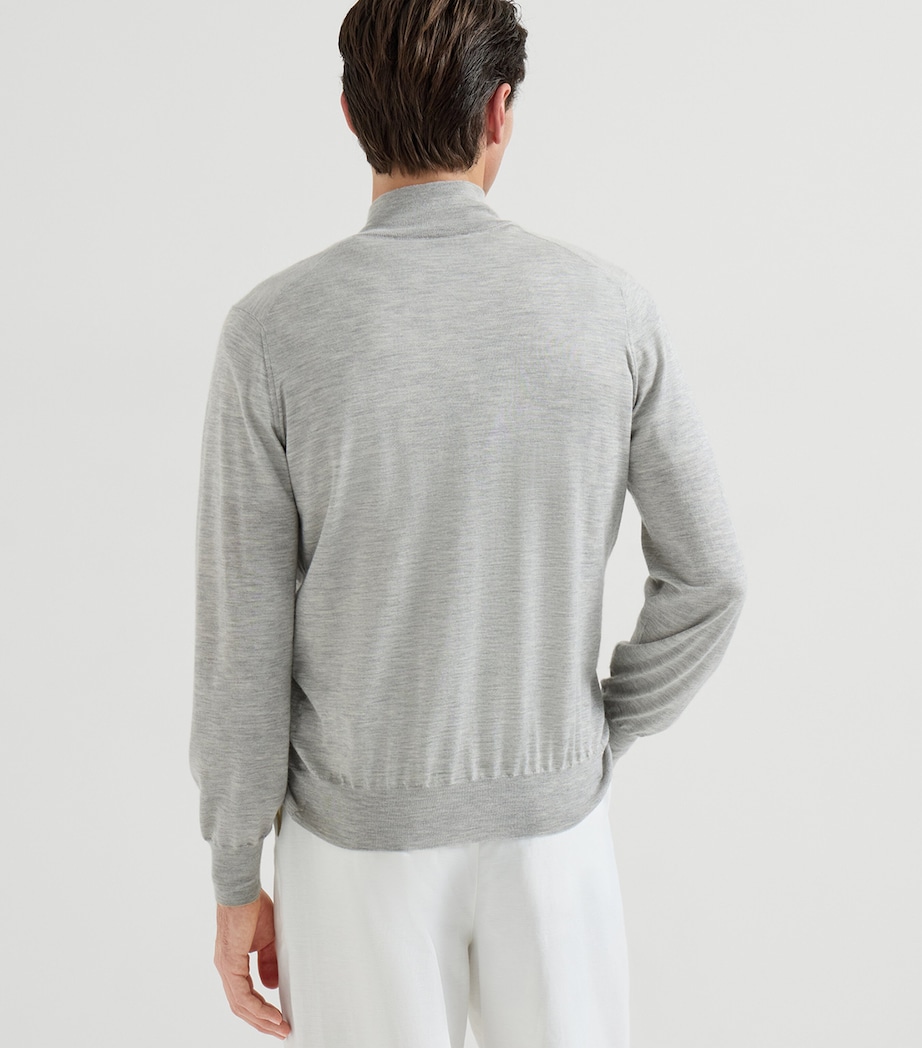 Brunello Cucinelli Mens Cashmere-Silk Cardigan Image 5