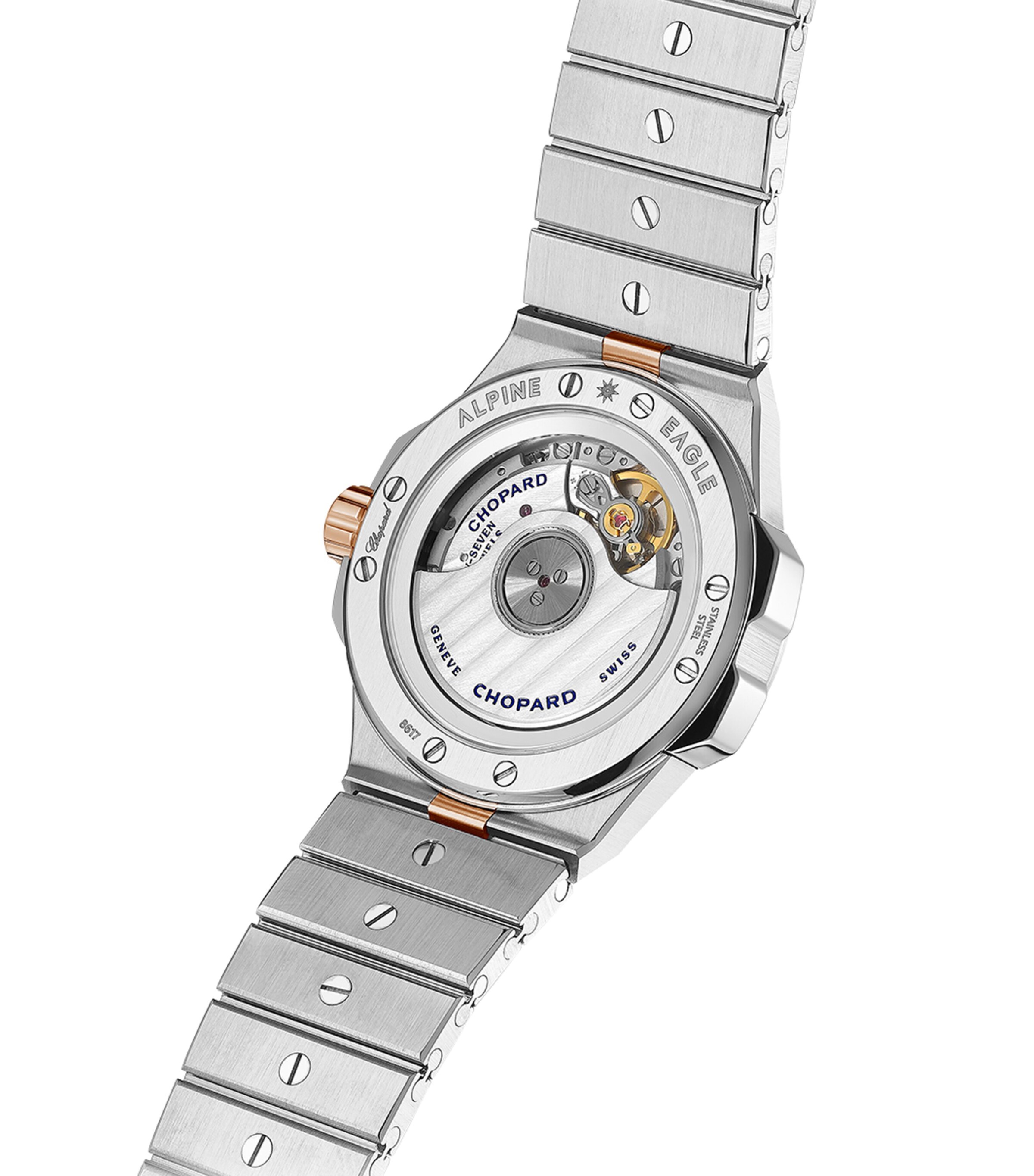 Chopard Rose Gold and Stainless Steel Alpine Eagle Watch 33mm Rose Gold/stainless Image 9