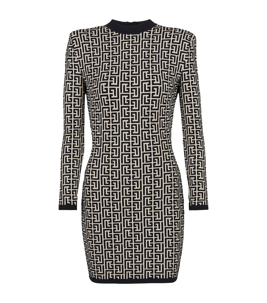 Jacquard Monogram Mini Dress GFE IVOIRE/NOIR Image 1
