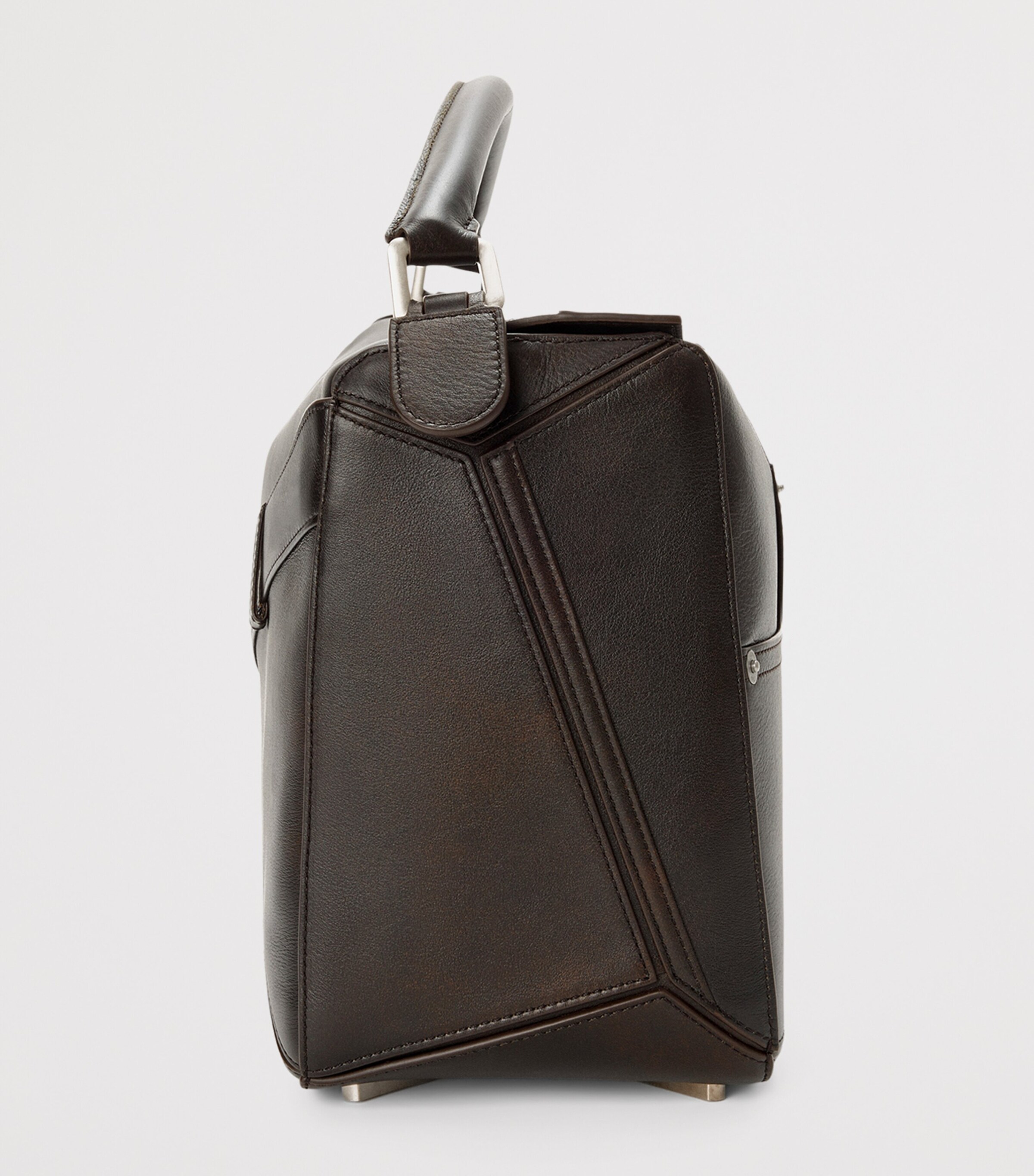 LOEWE Medium Calfskin Puzzle Panta Top-Handle Bag Vintage Brown Image 3
