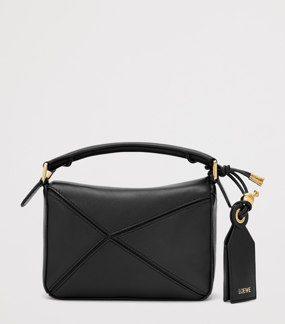 x Paula's Ibiza Mini Lambskin Puzzle Top-Handle Bag BLACK Image 5