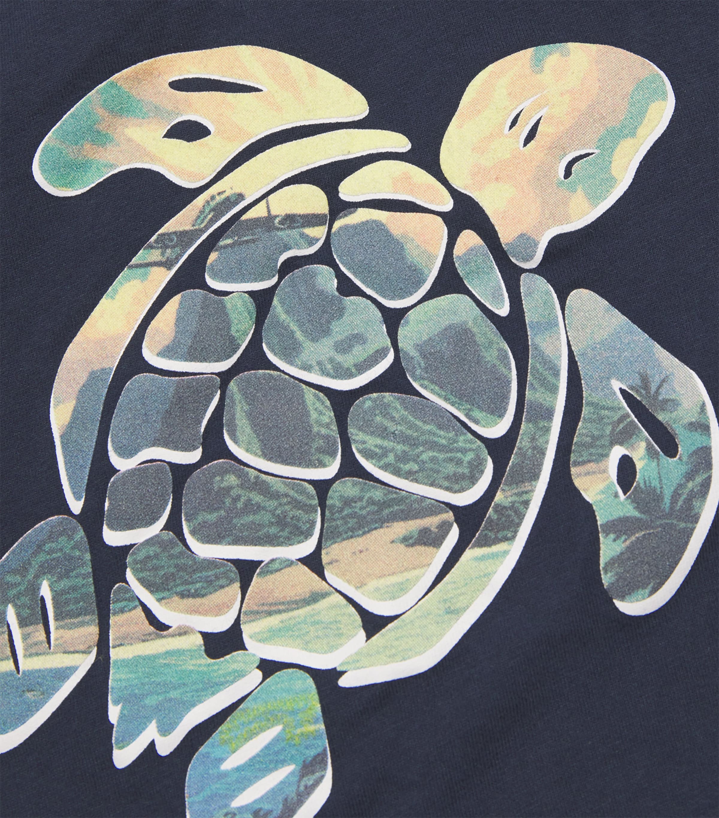 Organic Cotton Turtle T-Shirt (2-12 Years) 390 BLEU MARINE Image 4