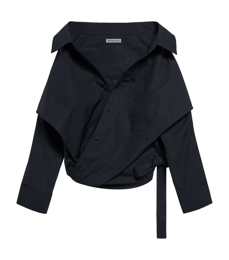 Balenciaga Womens Cotton Off-The-Shoulder Asymmetric Shirt Image 1