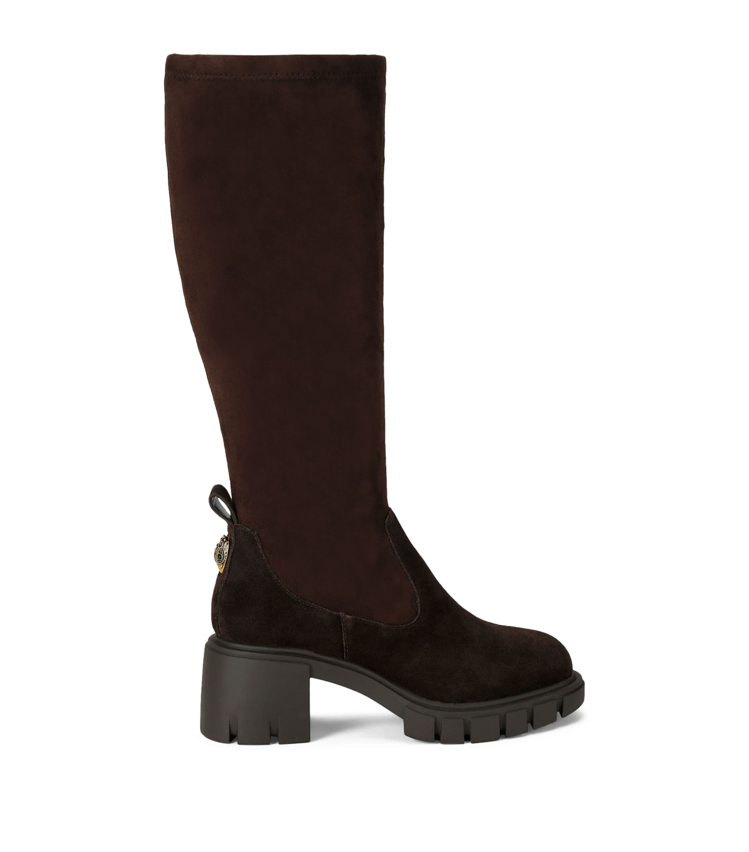 Kurt Geiger London Suede Clarence Knee-High Boots Dark Brown Image 1