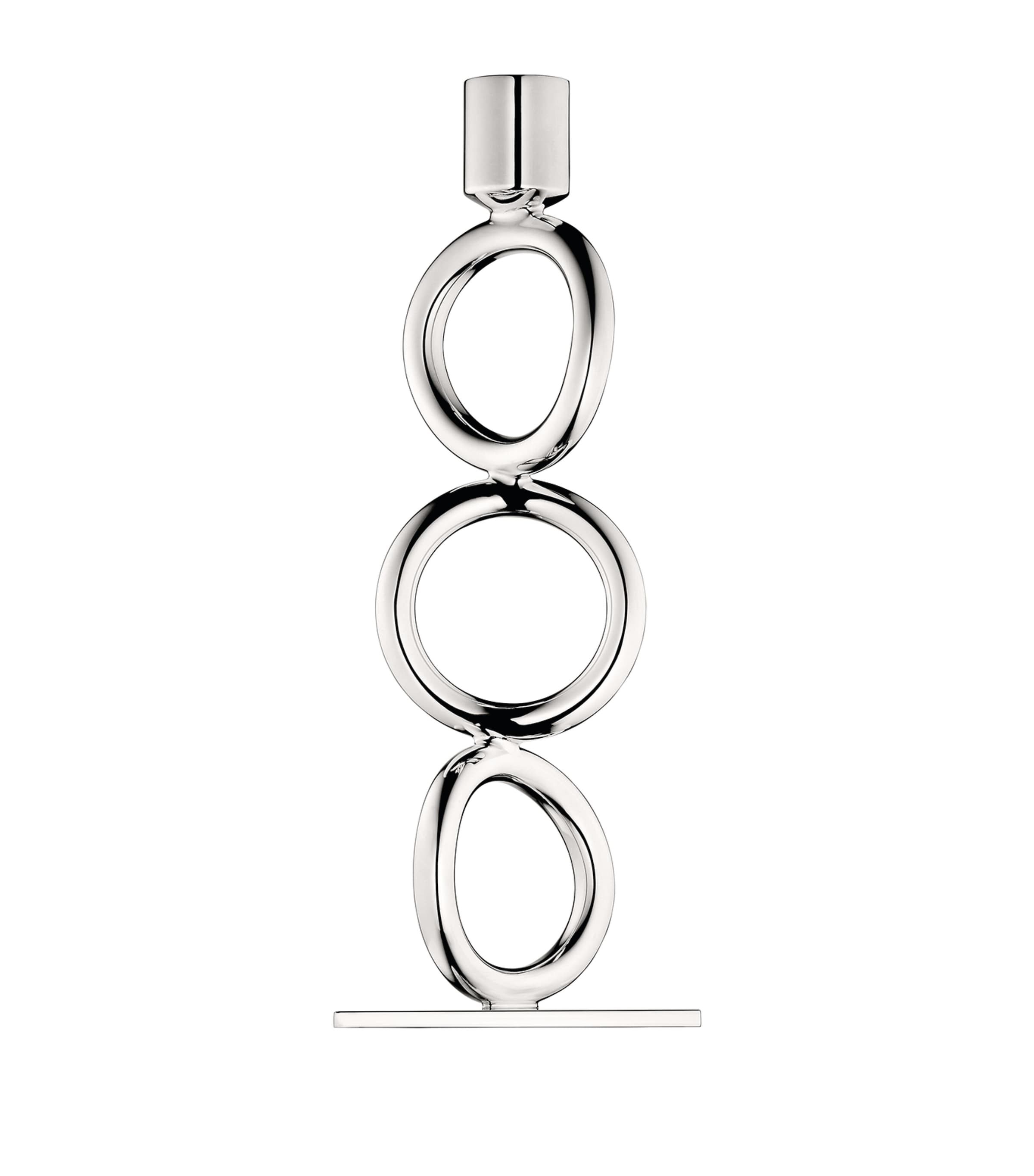 Christofle Silver-plated Vertigo 3-rings Candlestick In Silver