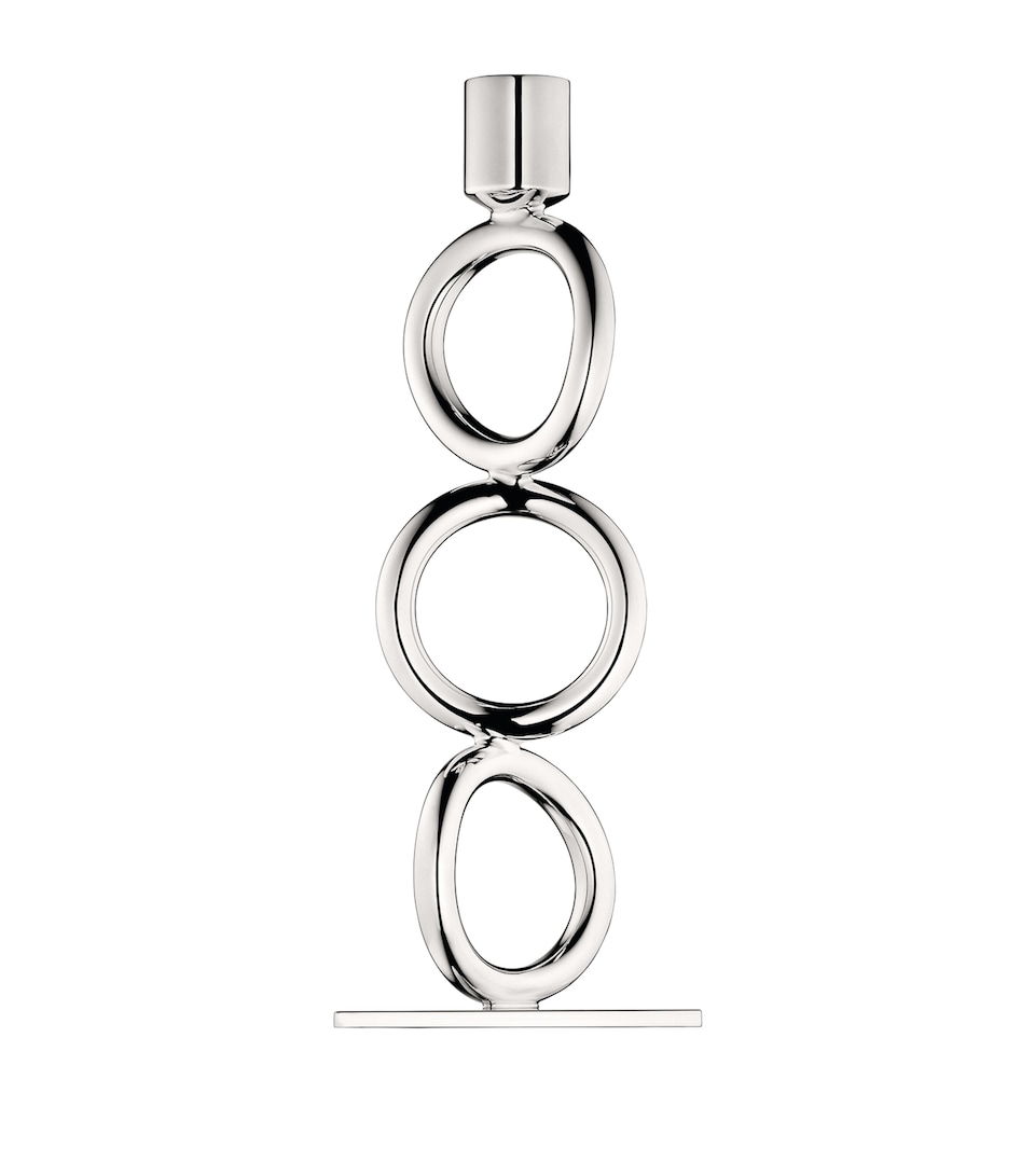 Christofle Silver-Plated Vertigo 3-Rings Candlestick Silver