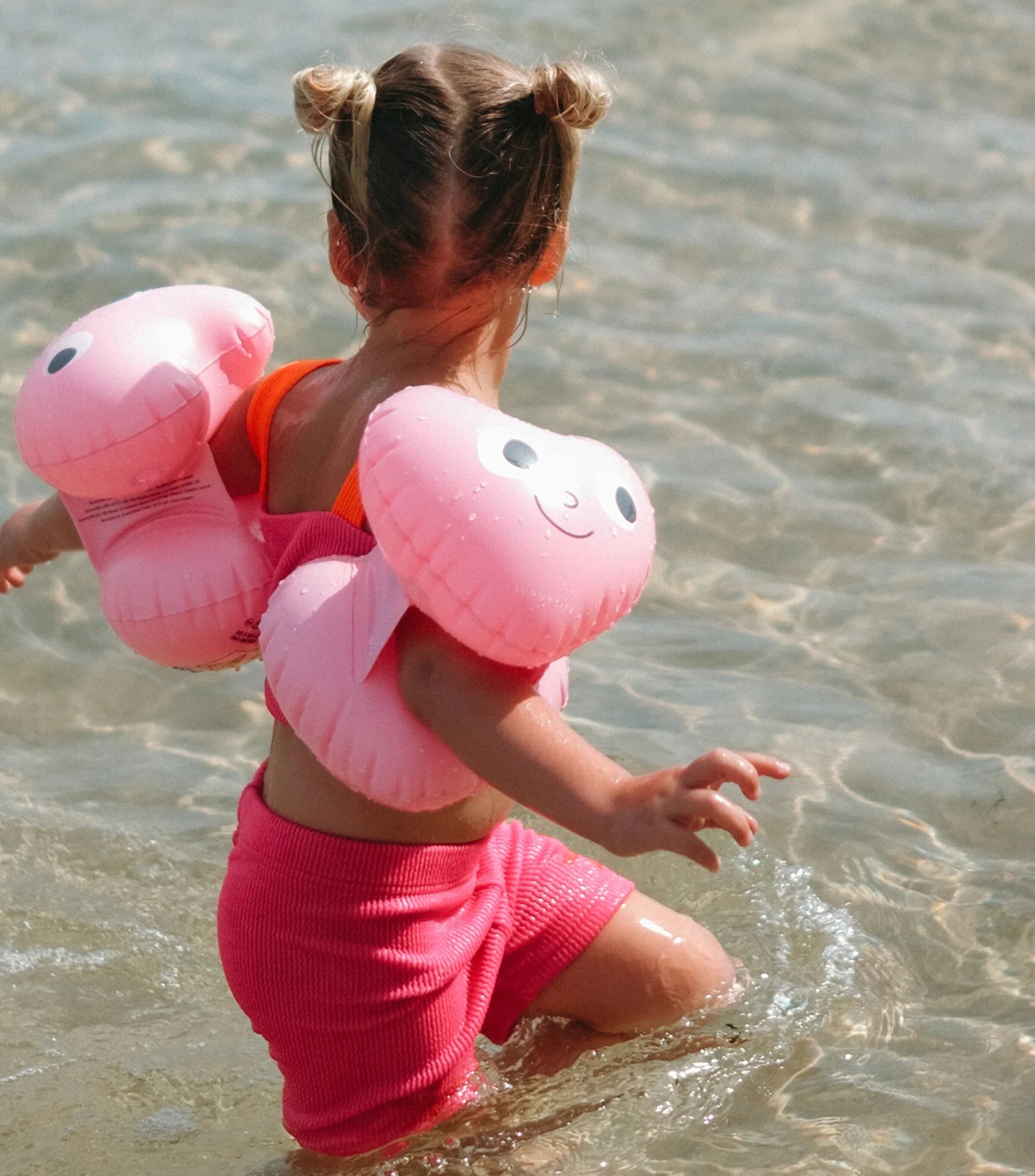 Sunnylife Kids Inflatable Poppy the Peach Armbands Pink Image 3