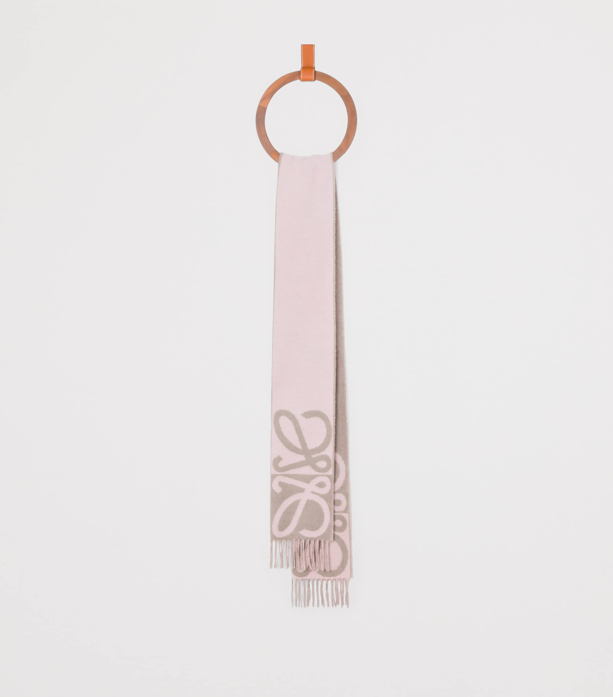 LOEWE Wool-Cashmere Anagram Scarf Light Pink/beige Image 2