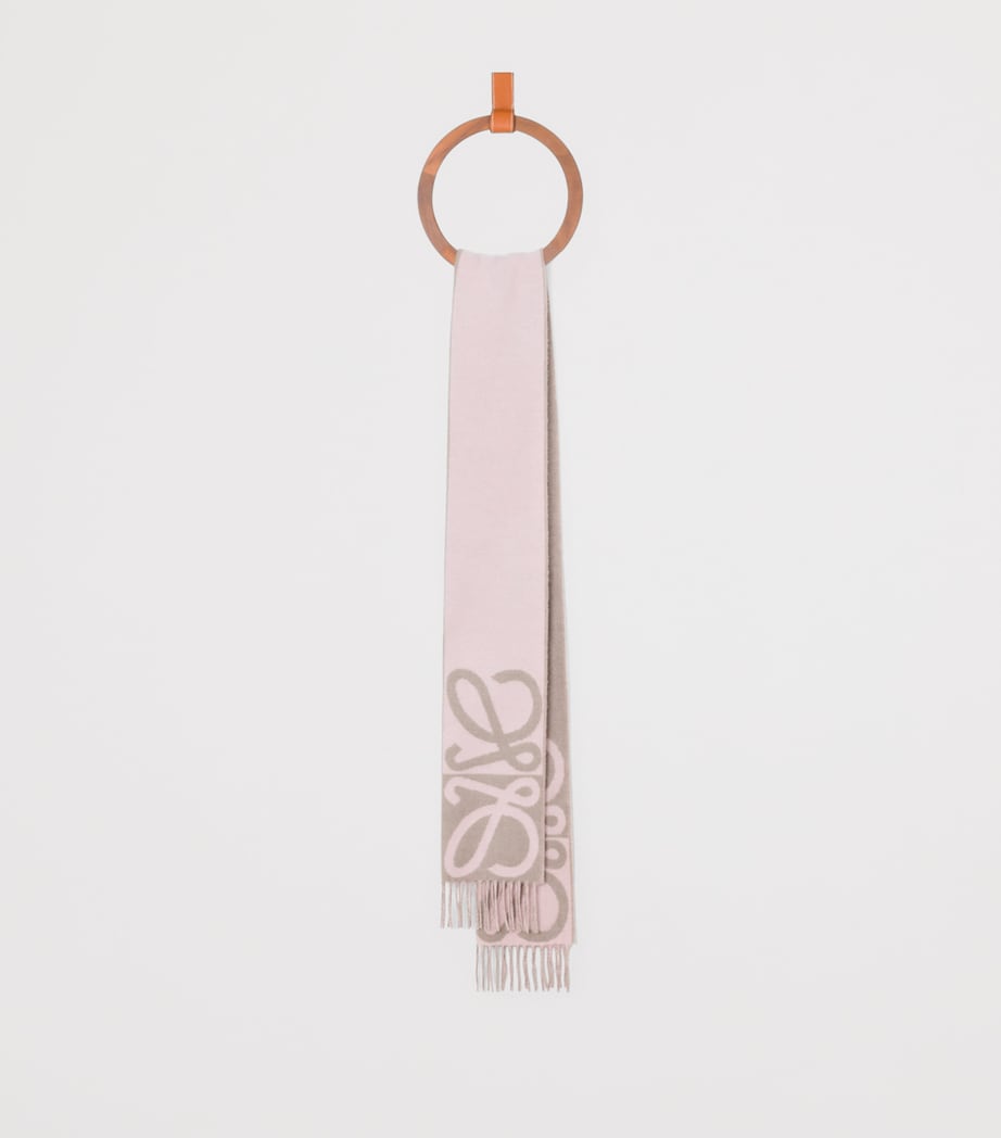 LOEWE Wool-Cashmere Anagram Scarf Light Pink/beige Image 2