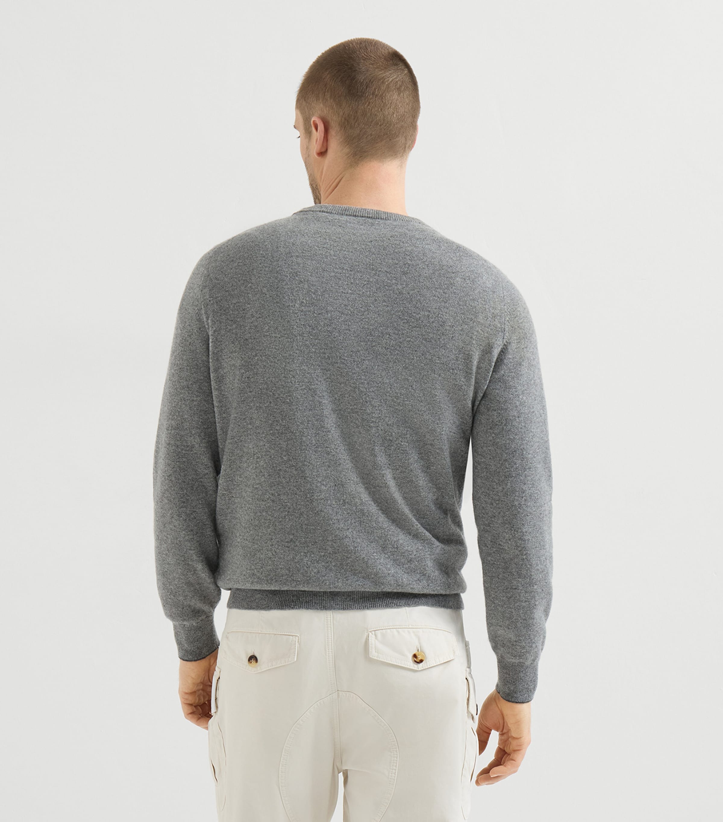 Brunello Cucinelli Mens Cashmere Crew-Neck Sweater Image 5