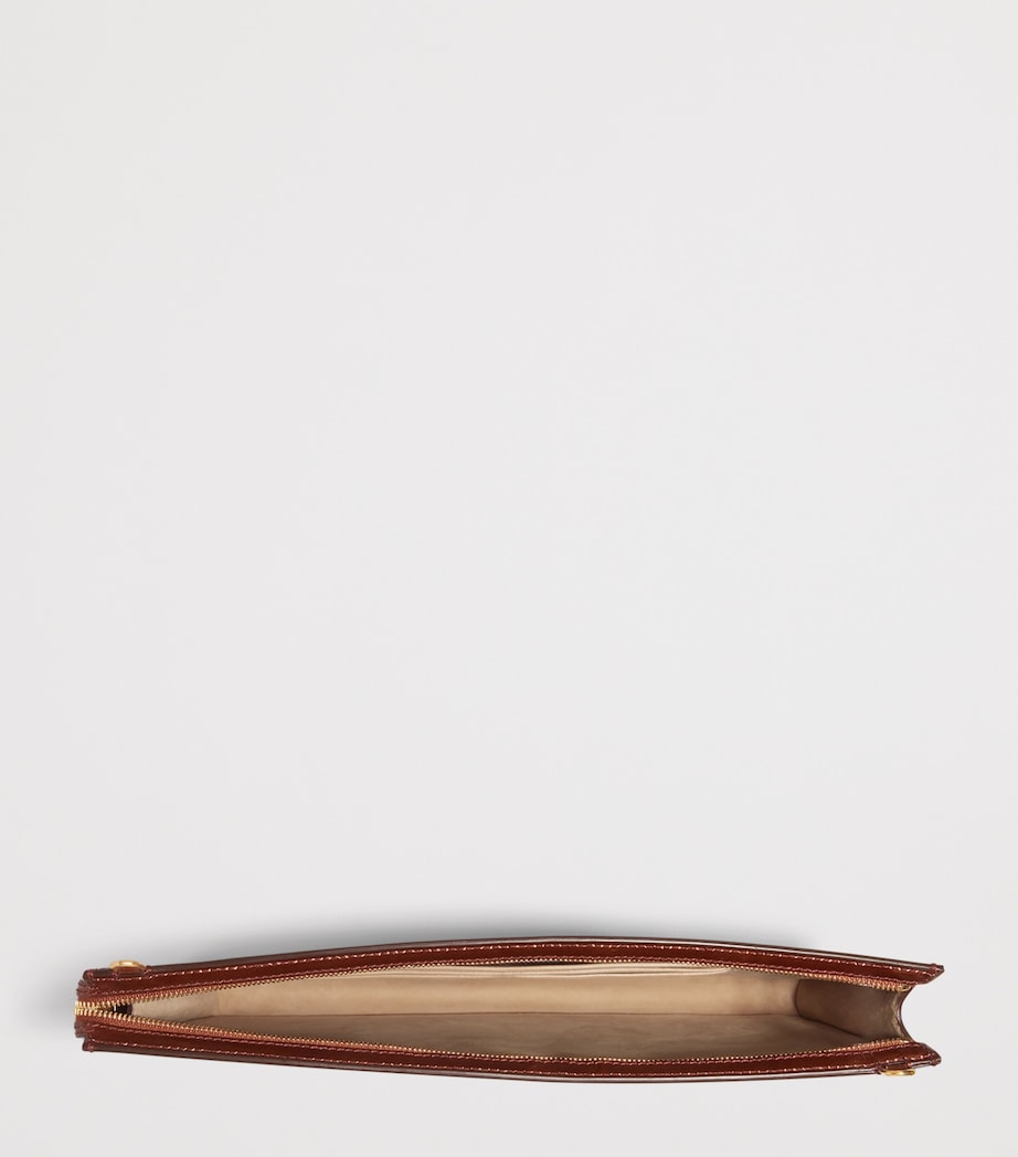 Schiaparelli Leather Moulded Mouth Pouch Cognac Image 5
