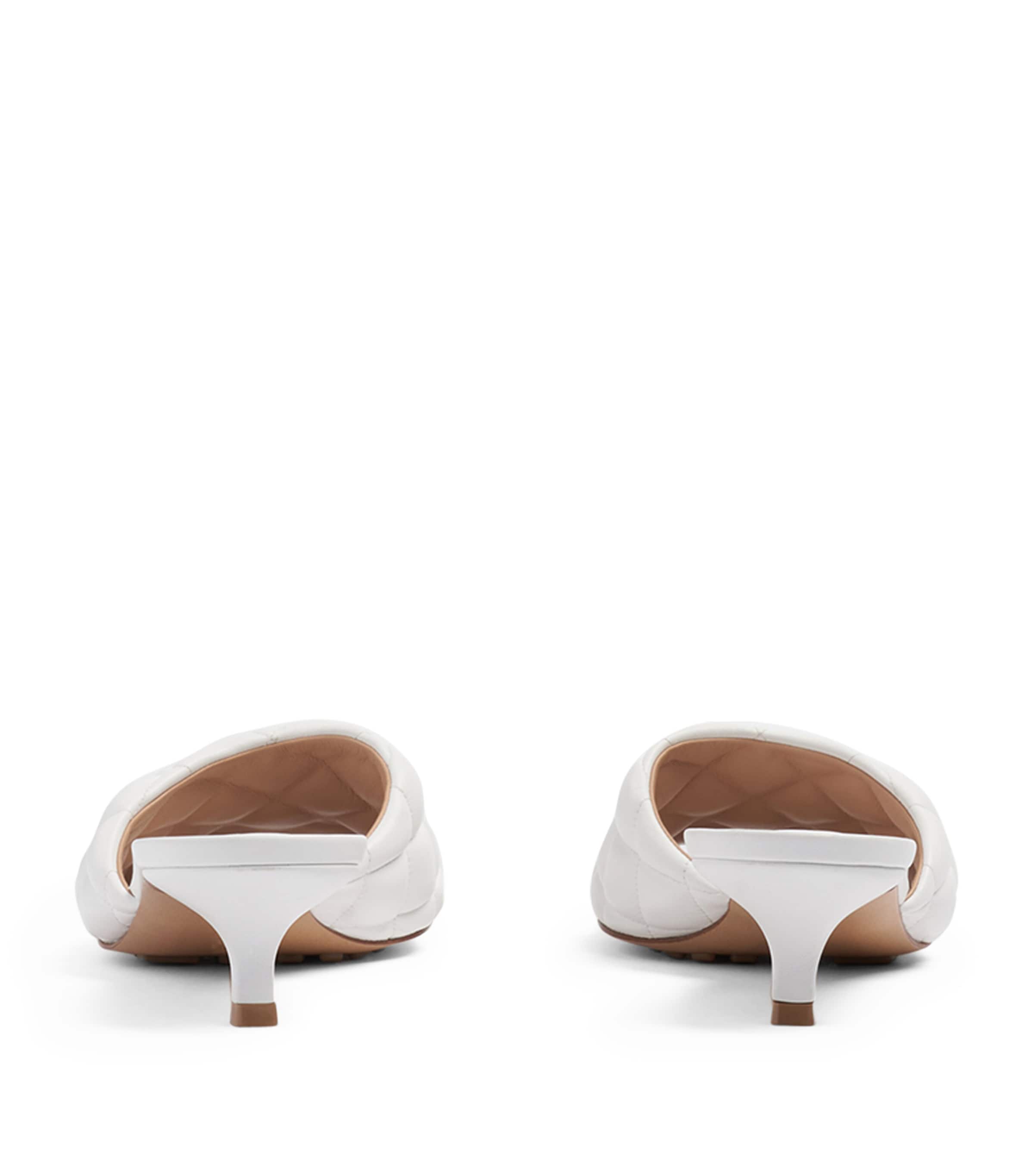 Bottega Veneta Leather Quilted Mules 45 Optic White Image 4