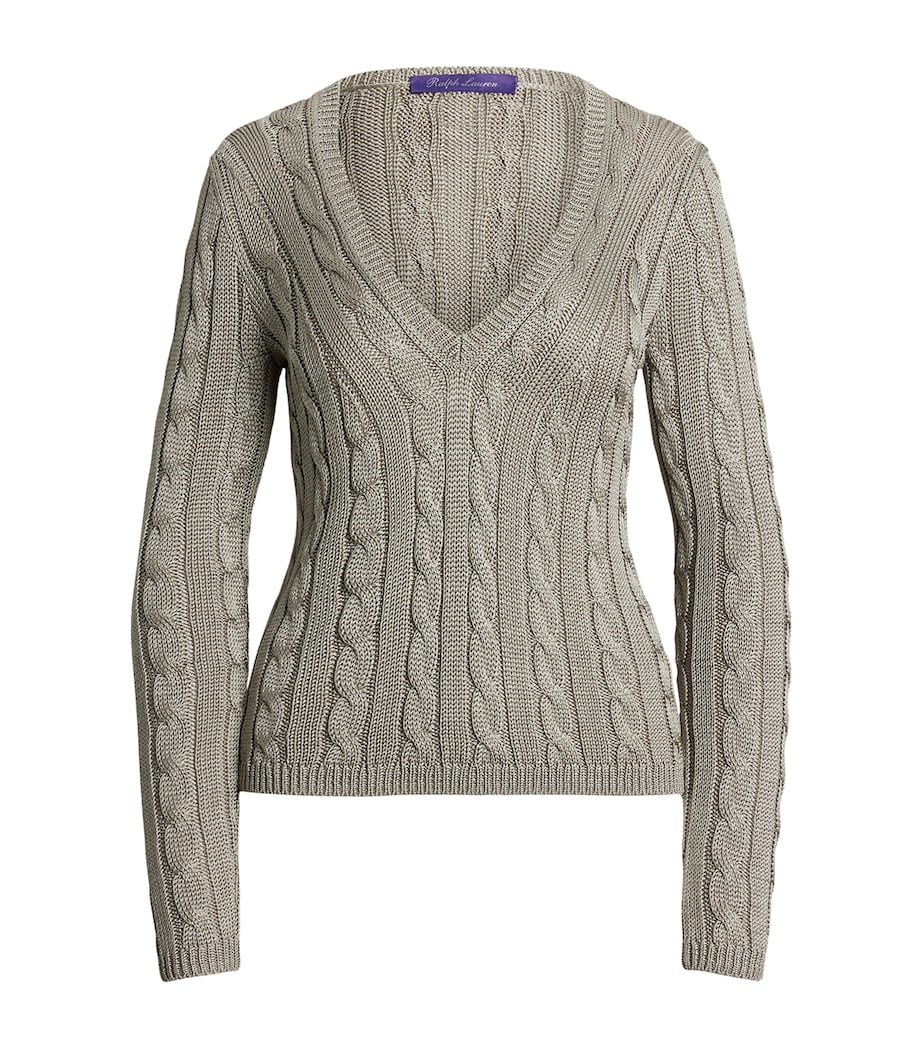 Silk V-Neck Sweater MIST Image 1