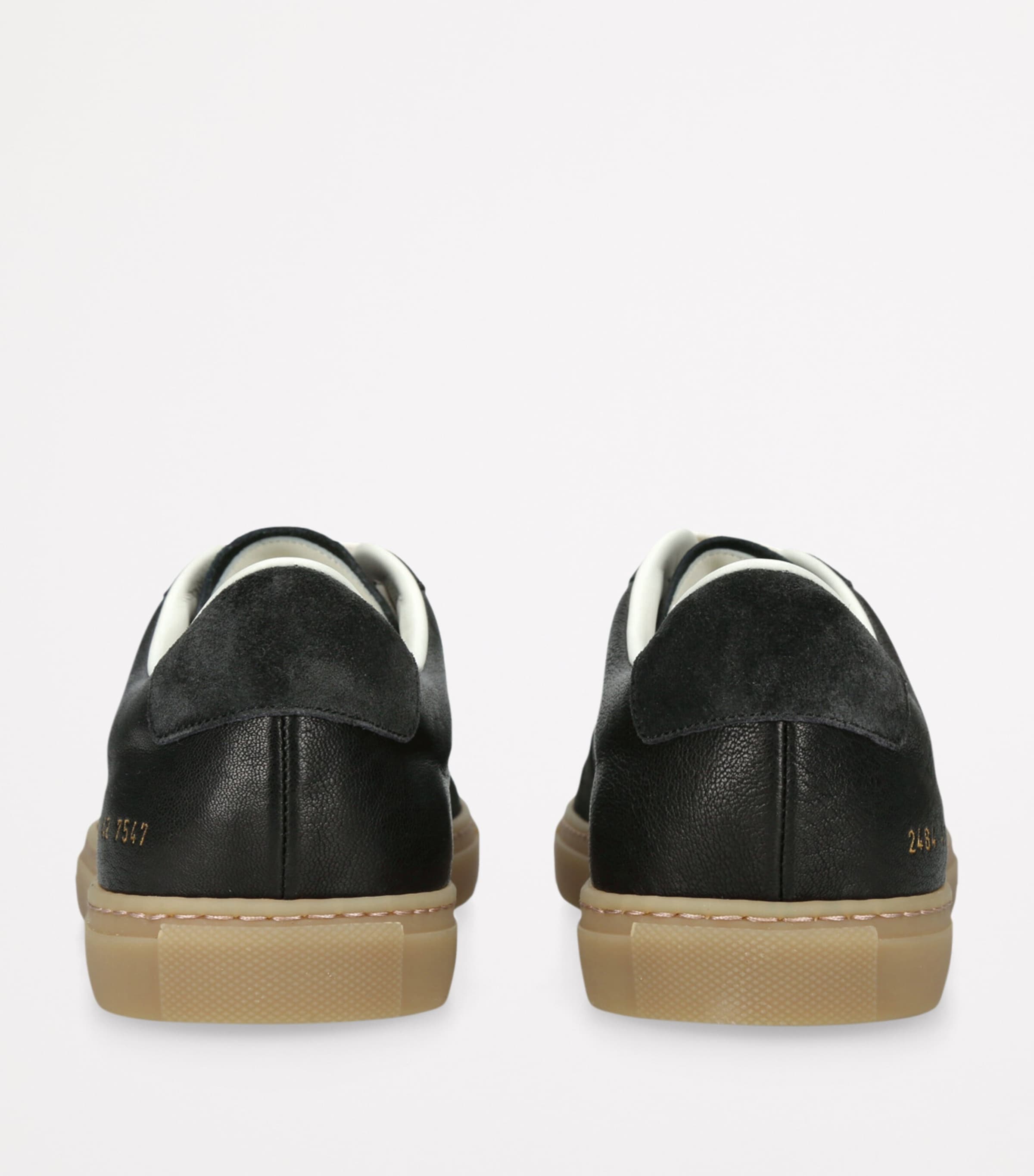 Leather and Suede BBall Sneakers BLACK Image 3