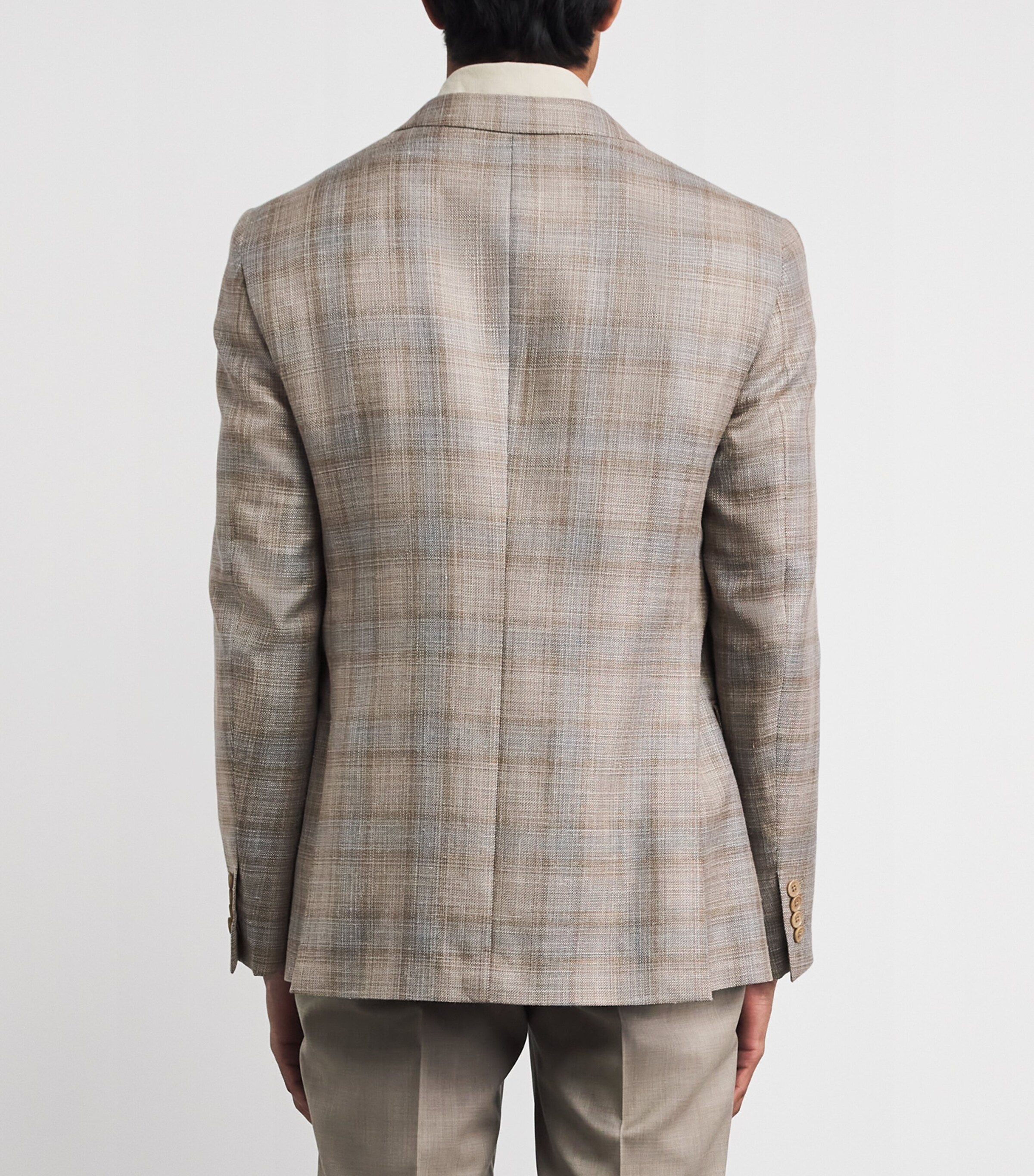 Pal Zileri Mens Wool-Silk-Linen Vicenza Blazer Light Brown Image 5