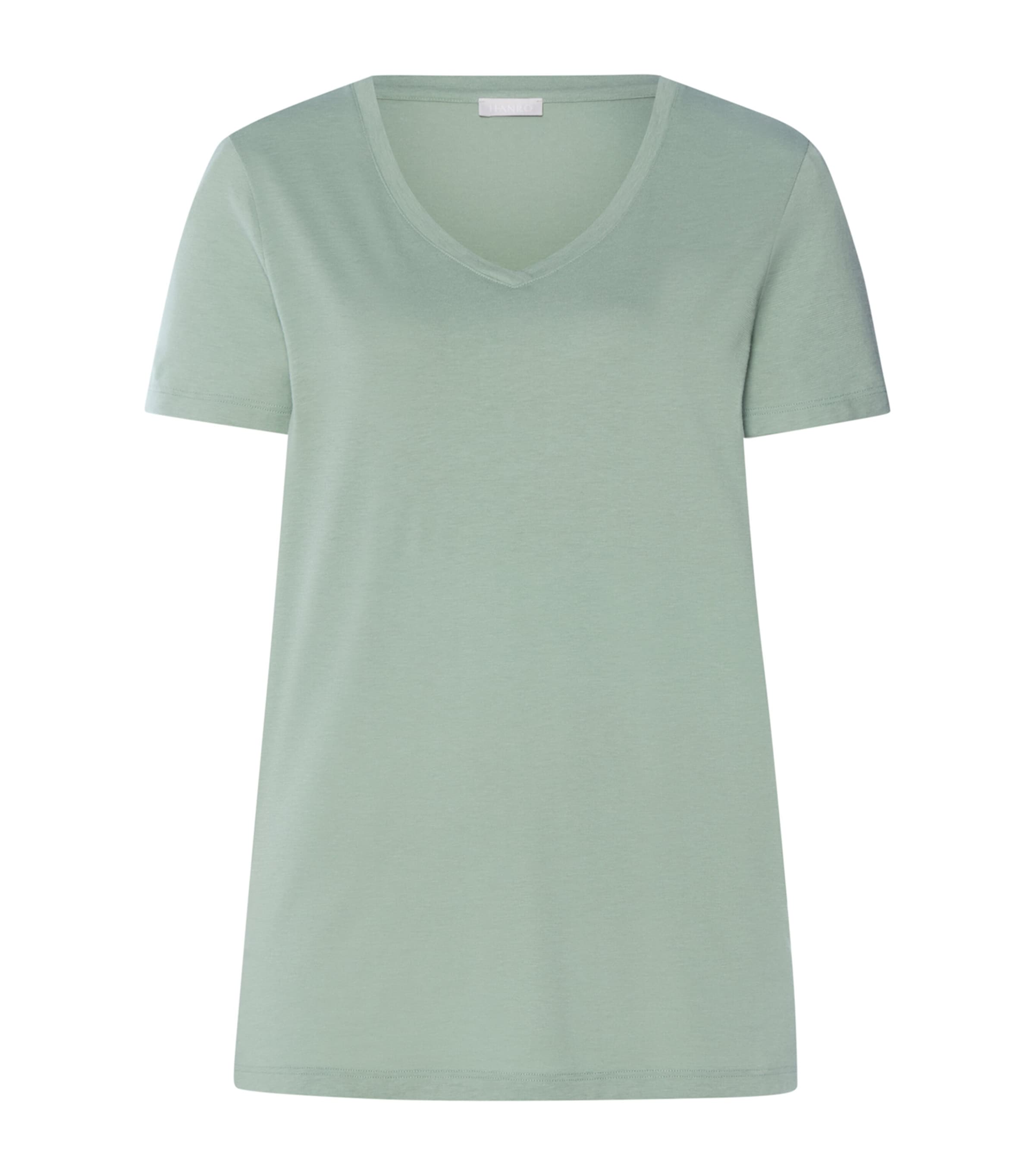 Hanro Womens Stretch-Cotton Sleep & Lounge T-Shirt Dark Seafoam Image 1