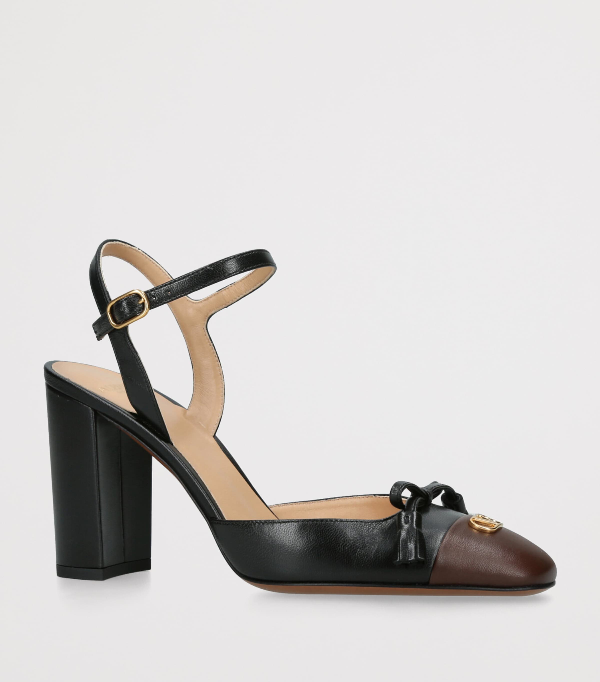 Valentino Garavani Womens Leather Valet Du Roi Pumps Blk/brown Image 3