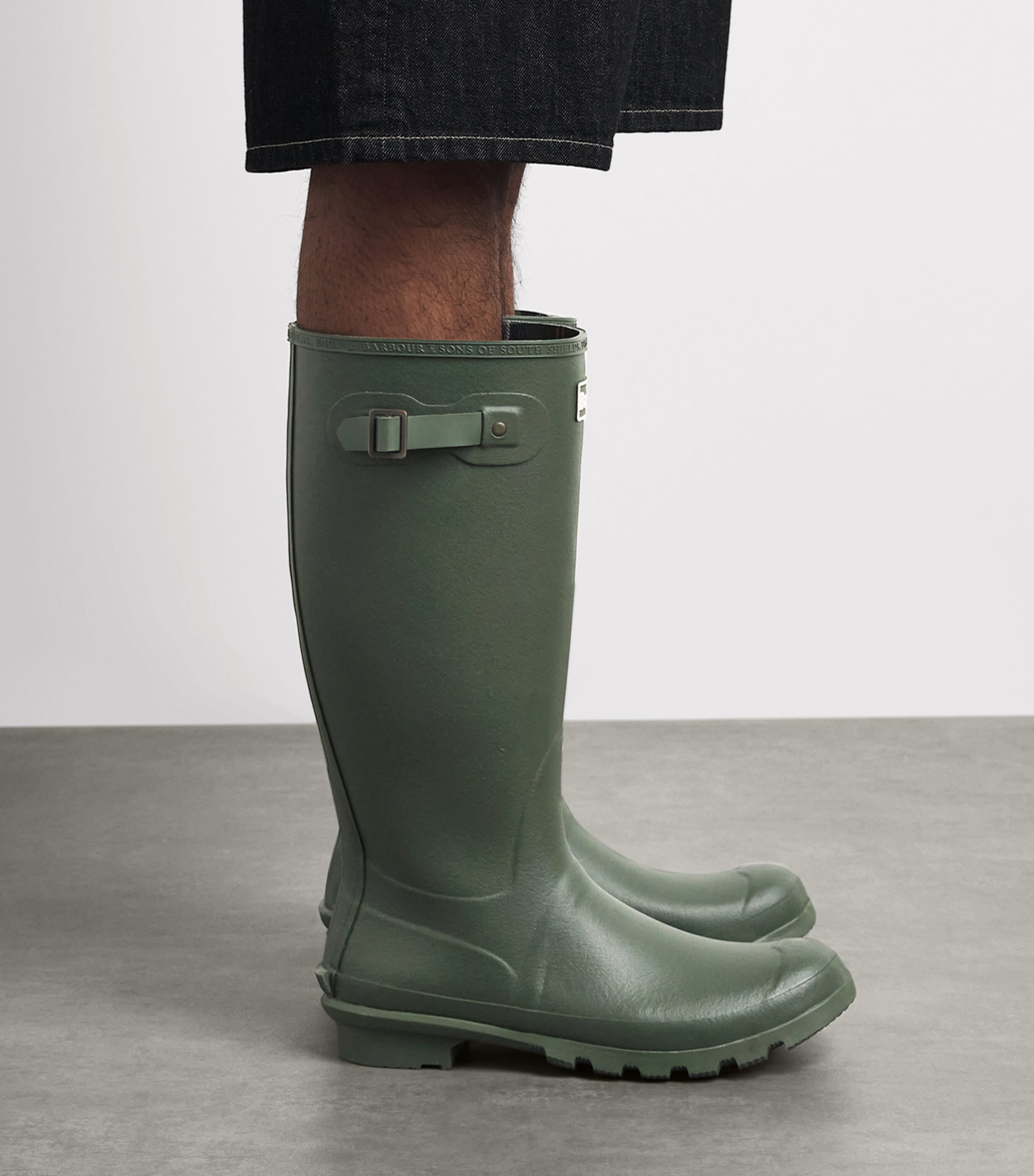 Barbour Tall Bede Wellington Boots Olive Image 2