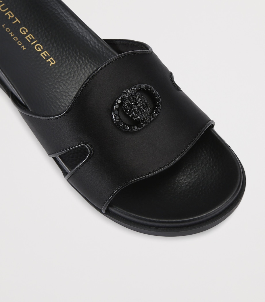 Kurt Geiger London Satin Cut-Out Chelsea Slides Black Image 2