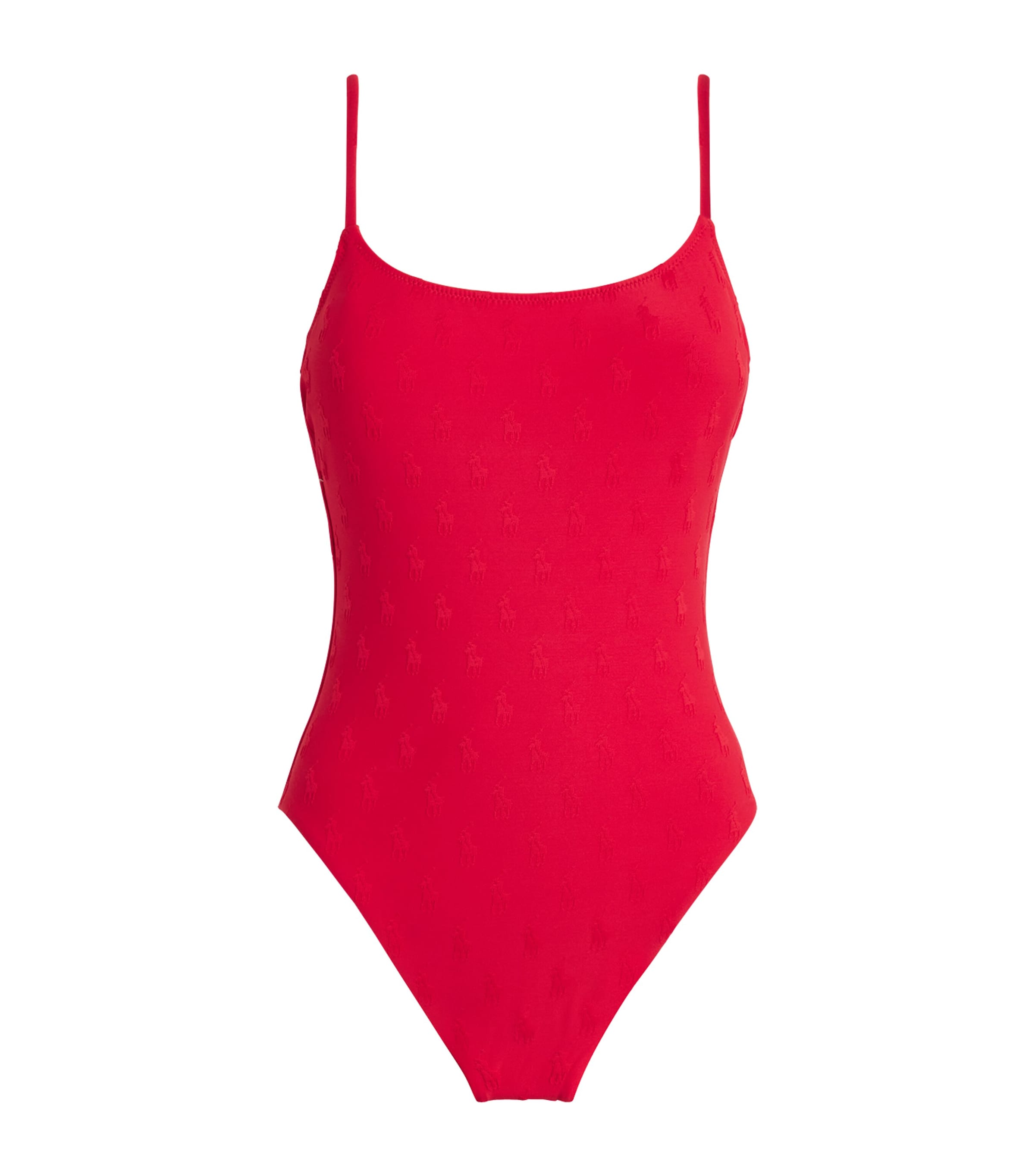 Polo Ralph Lauren Womens Jacquard Swimsuit Cruise Red Image 1