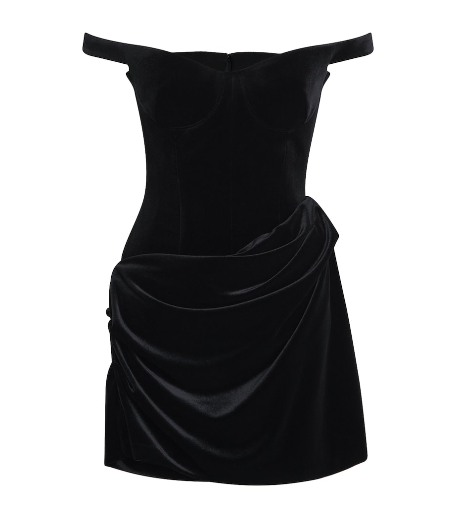 Alex Perry Black Velvet Off-The-Shoulder Mini Dress | Harrods UK Alex Perry Black Velvet Off-The-Shoulder Mini Dress | Harrods UK