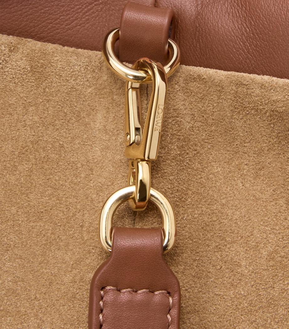 Leather Stripe Flamenco Clutch Bag PECAN PARROT PINK Image 10