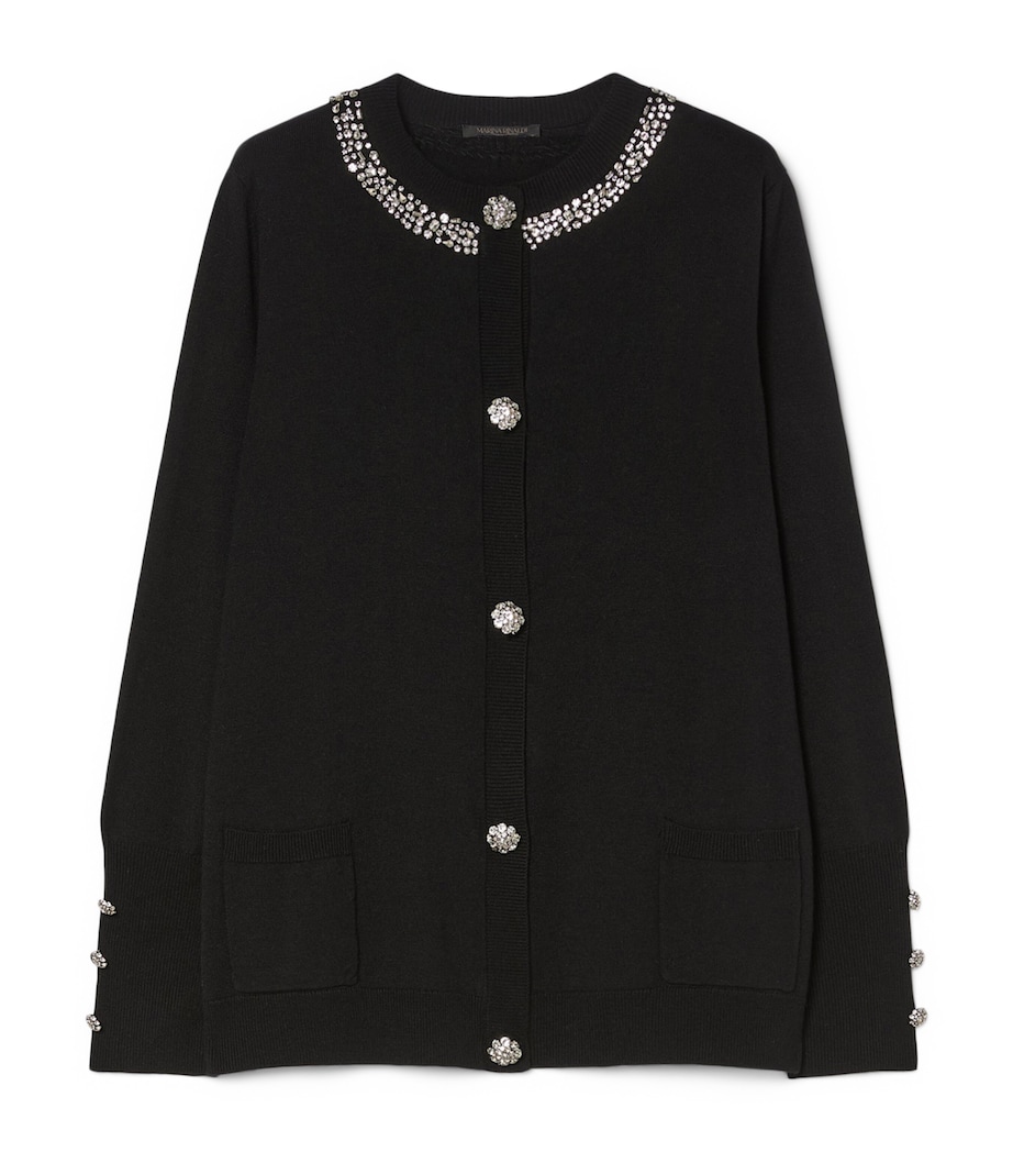 Marina Rinaldi Womens Embellished Cardigan Black Image 1