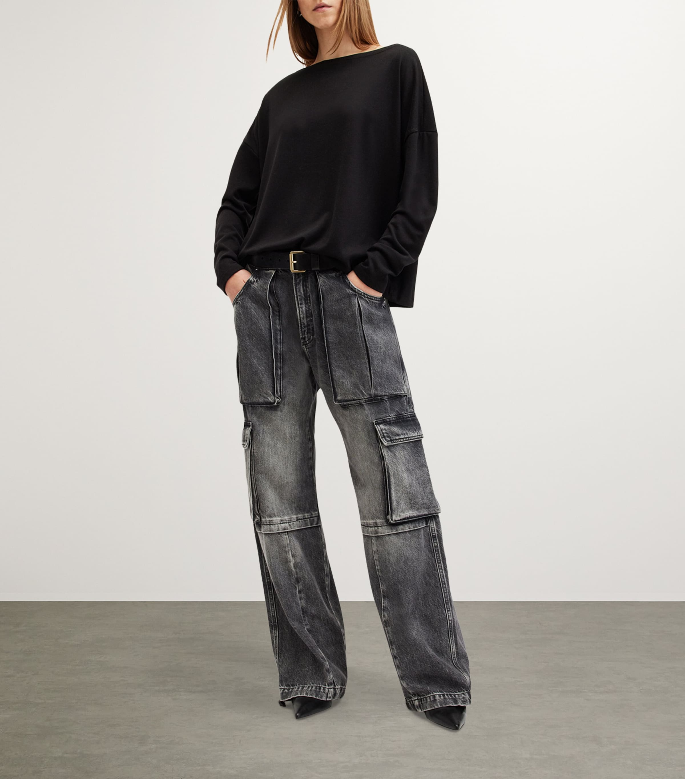 AllSaints Womens Rita T-Shirt Black Image 3