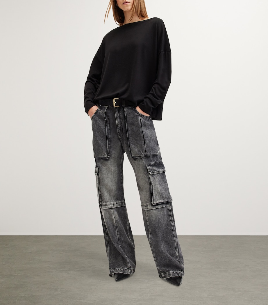 AllSaints Womens Rita T-Shirt Black Image 3