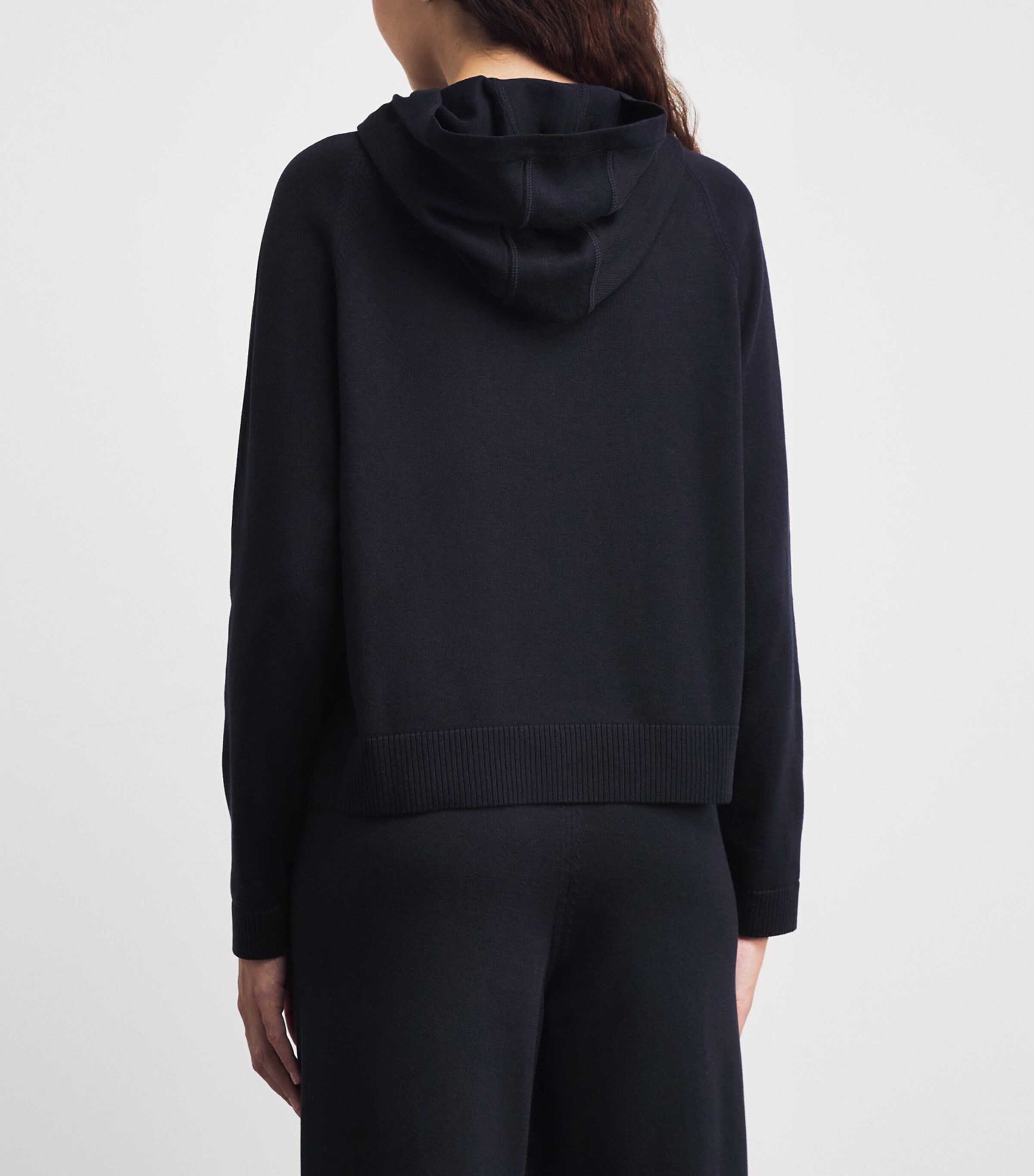 Falke Womens Cotton Hoodie Dark Navy Image 5
