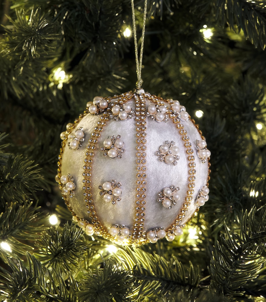 Tinker Tailor Crystal and Faux Pearl-Embellished Bauble Ivory & Silver Image 3