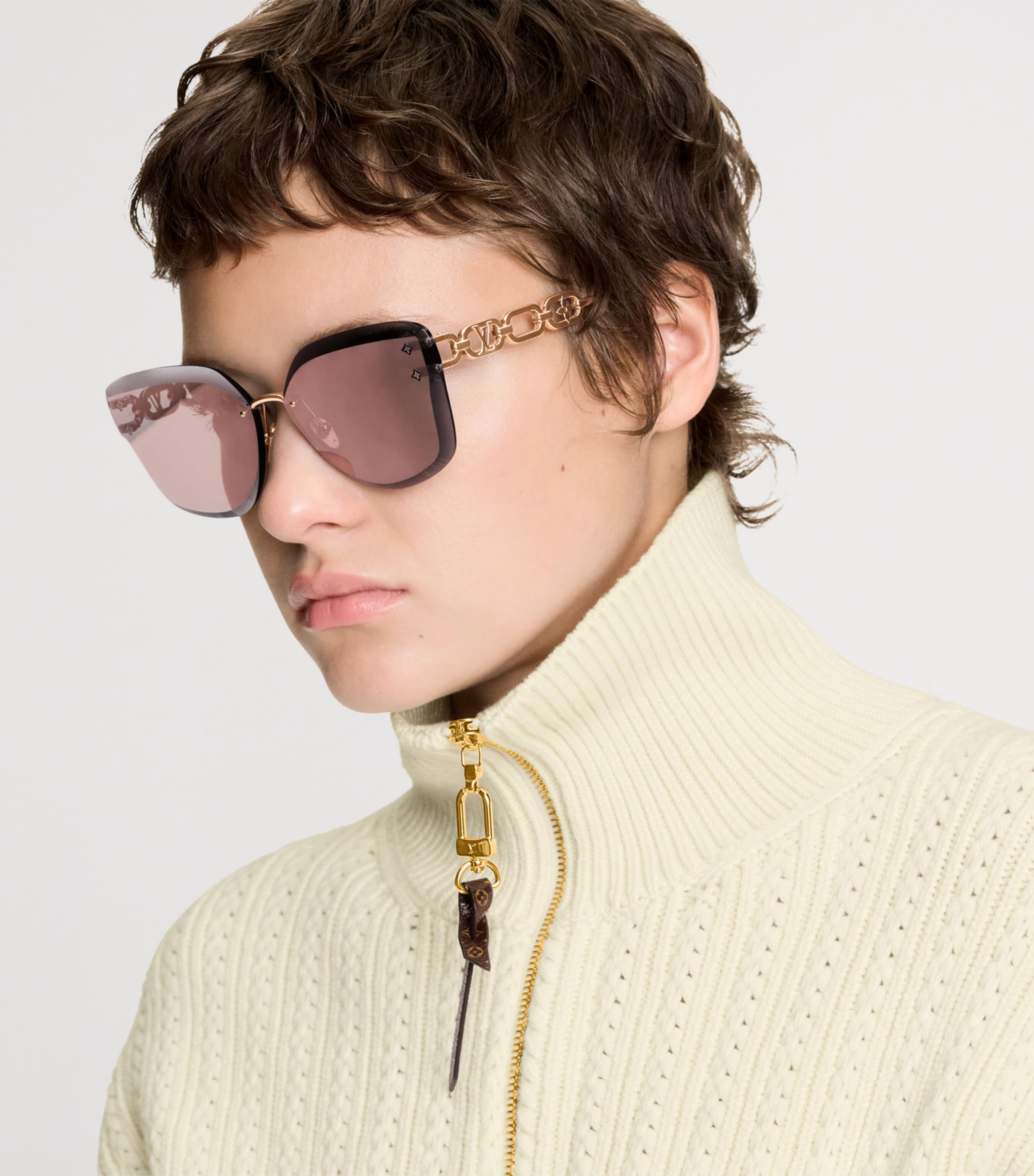 LV Jewel Cat Eye Sunglasses COPPER Image 2